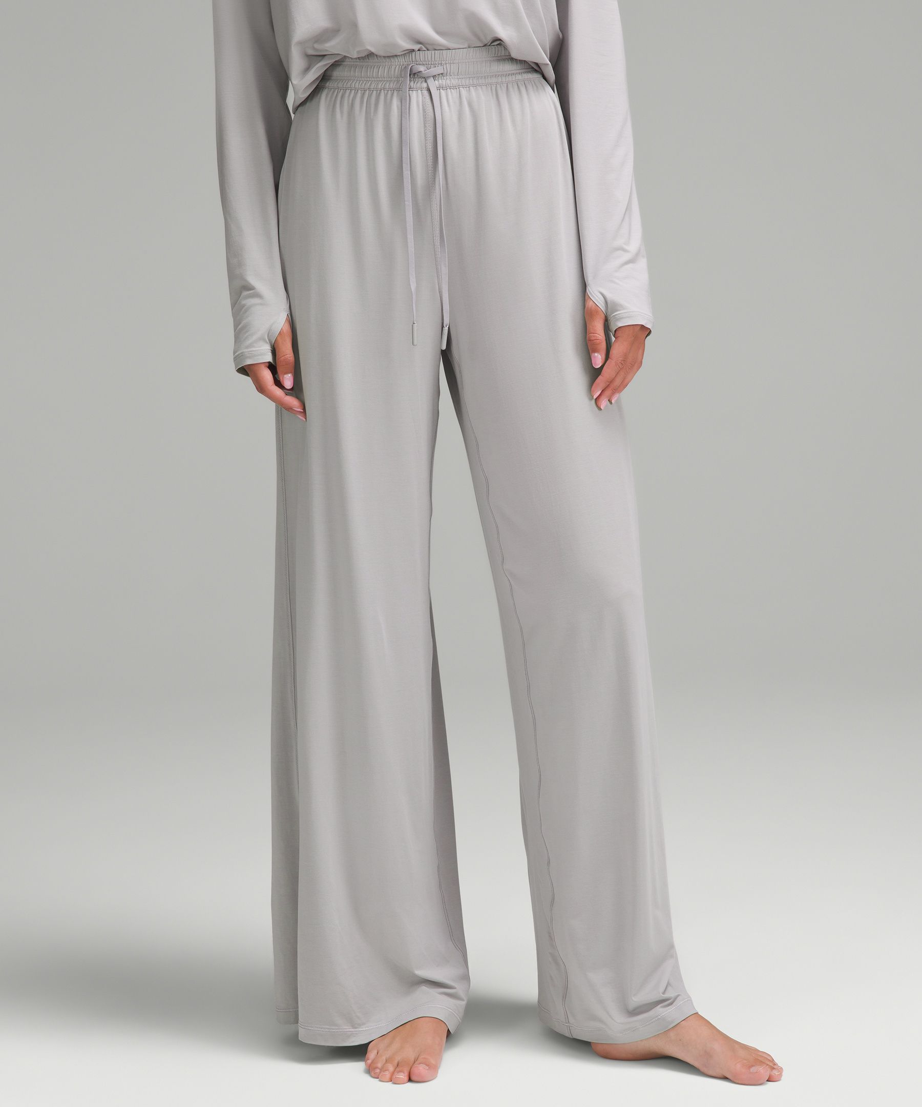 Shop Lululemon Modal High-rise Wide-leg Lounge Pants