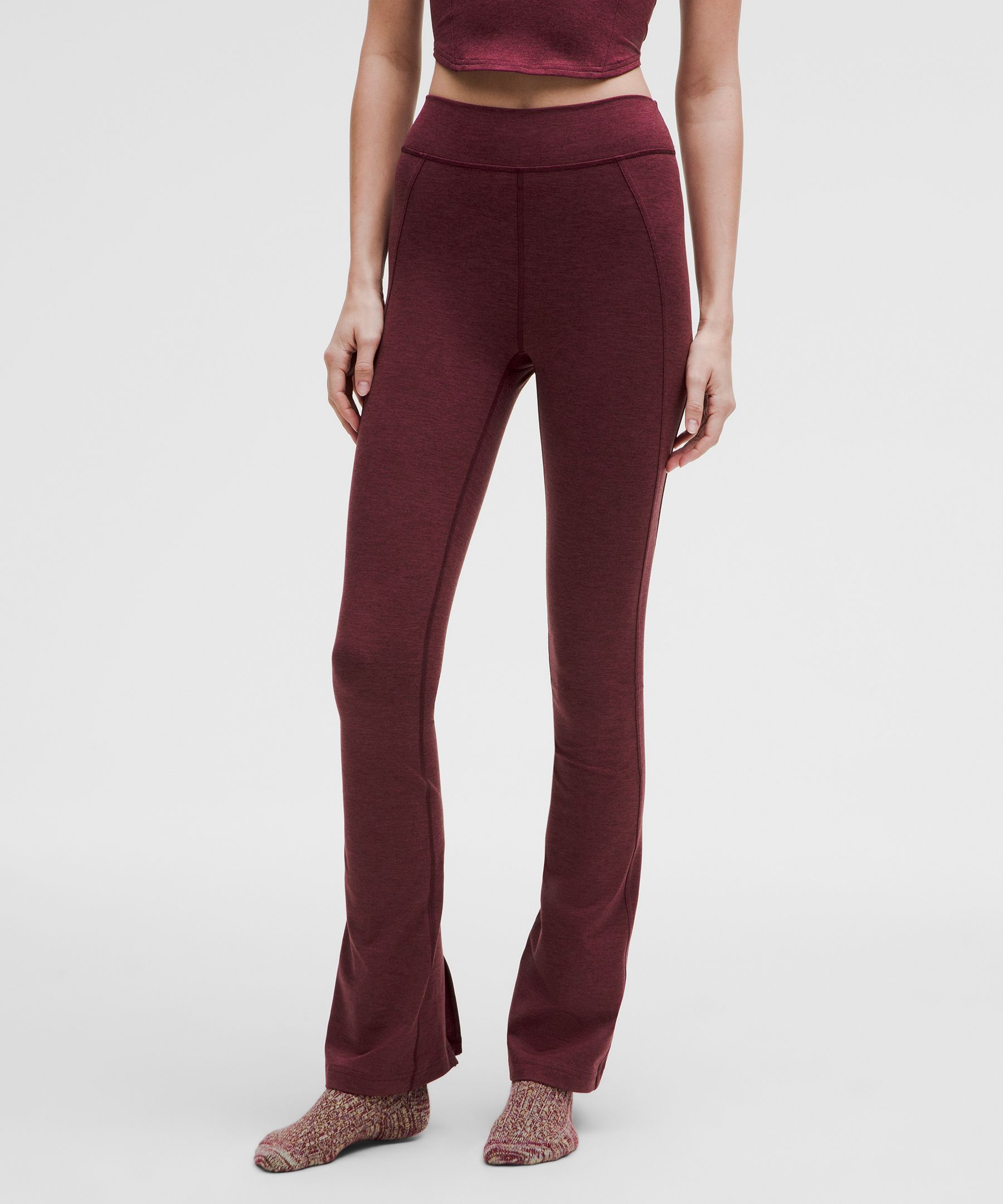 Soft Sueded Split-Hem High-Rise Mini-Flare Pant Regular