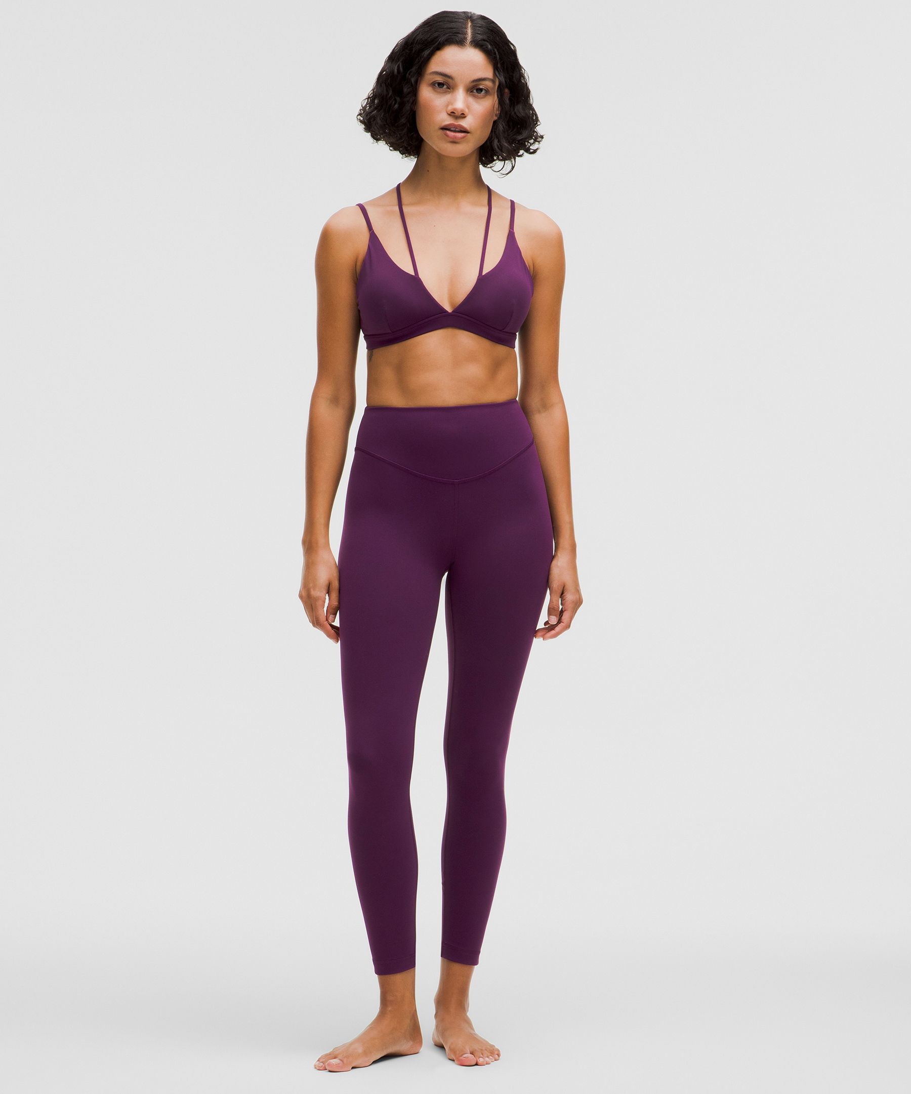 Purple yoga top best sale