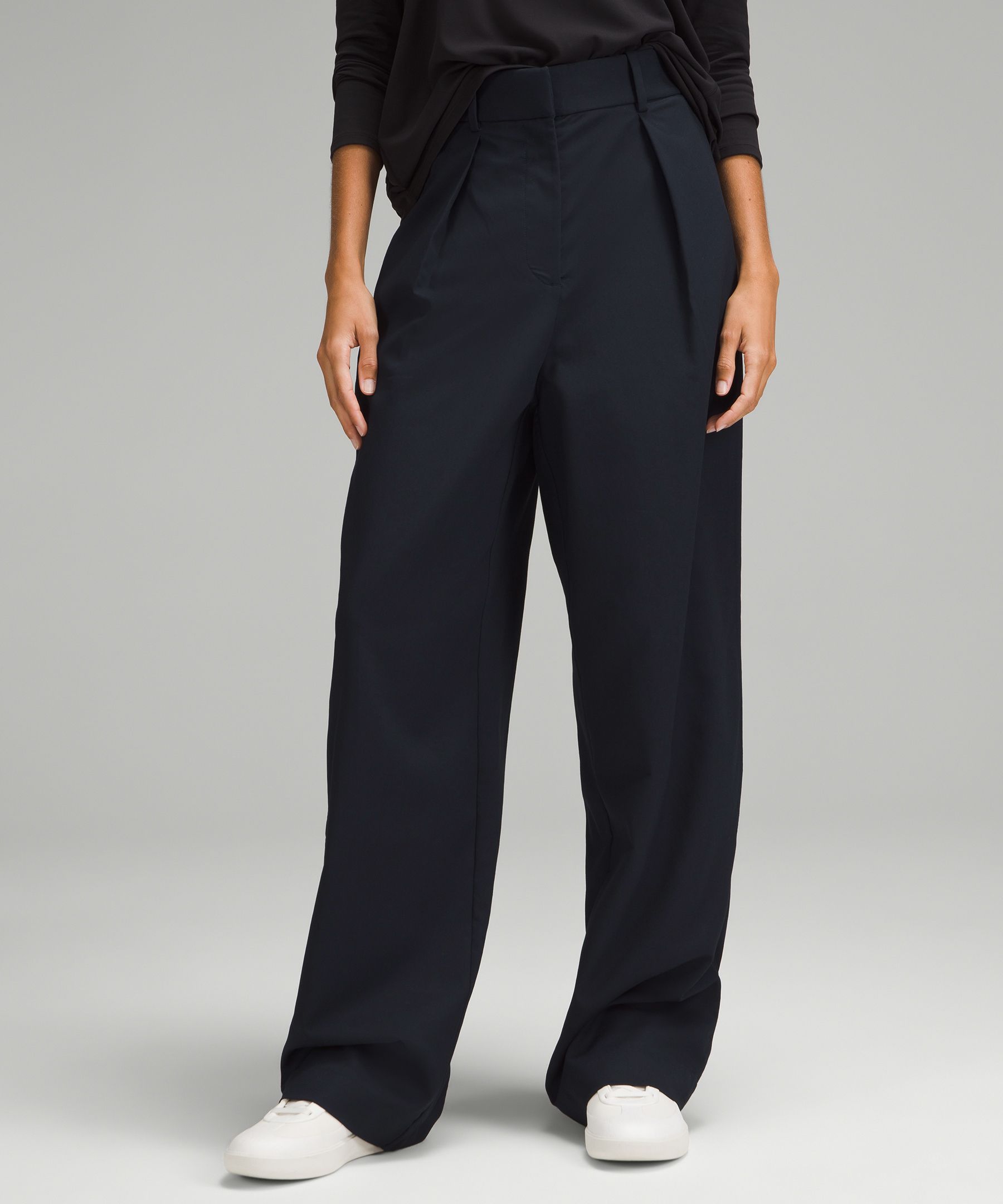 Pleat-Front High-Rise Trouser Regular - Navy,Blue