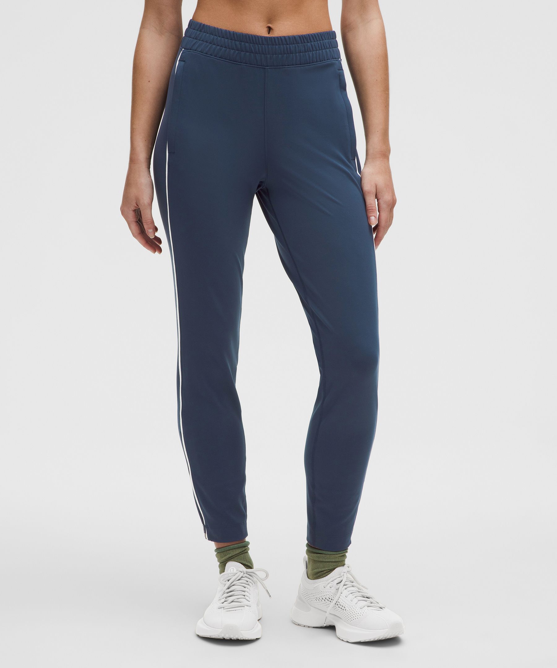 Everlux Slim-Fit High-Rise Track Pant - Blue,Navy