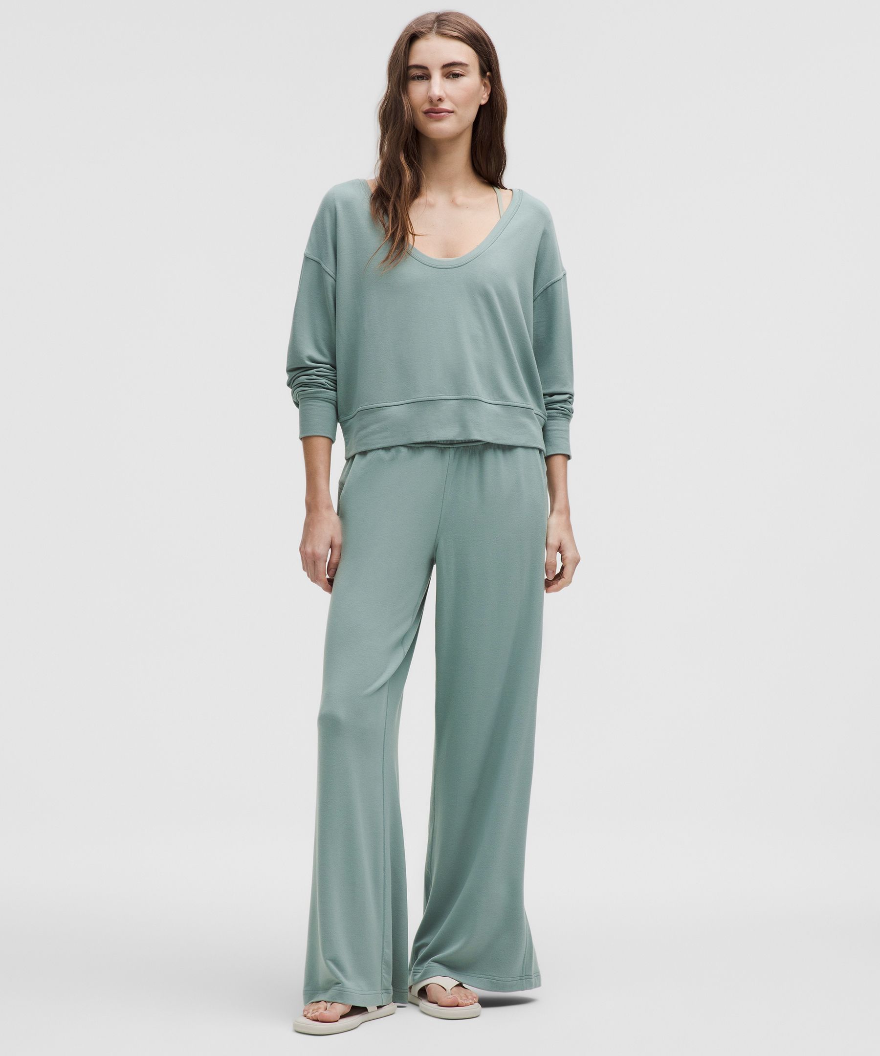 Lululemon Becalm Mid-rise Wide-leg Pants