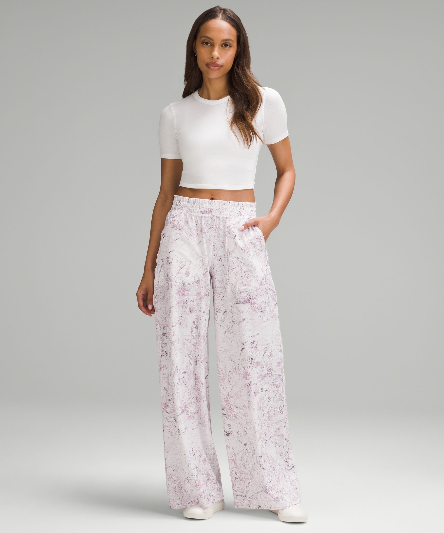 Shop Lululemon Swift Mid-rise Wide-leg Pants