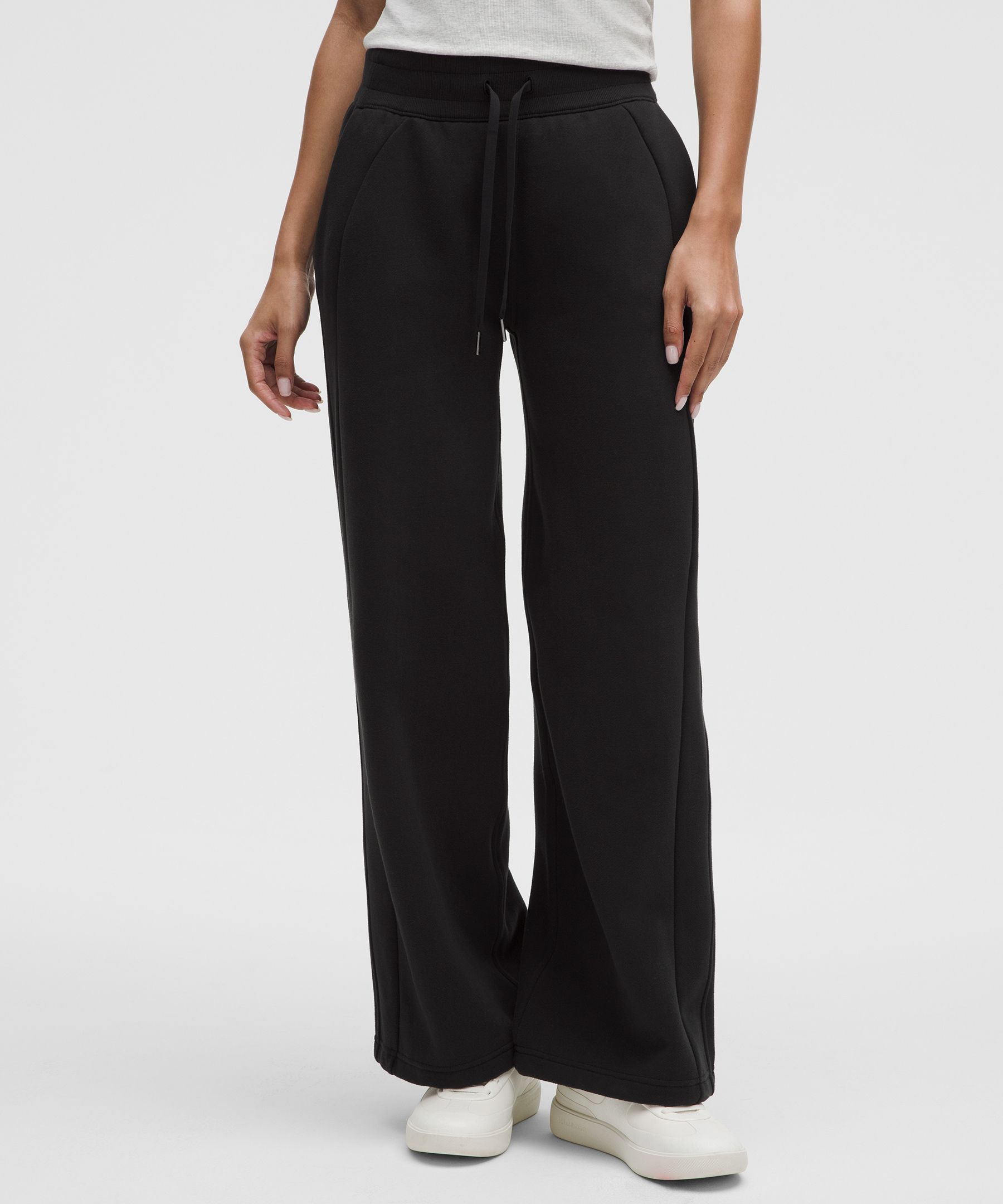 Scuba Mid-Rise Wide-Leg Pant Regular - Black,Neutral