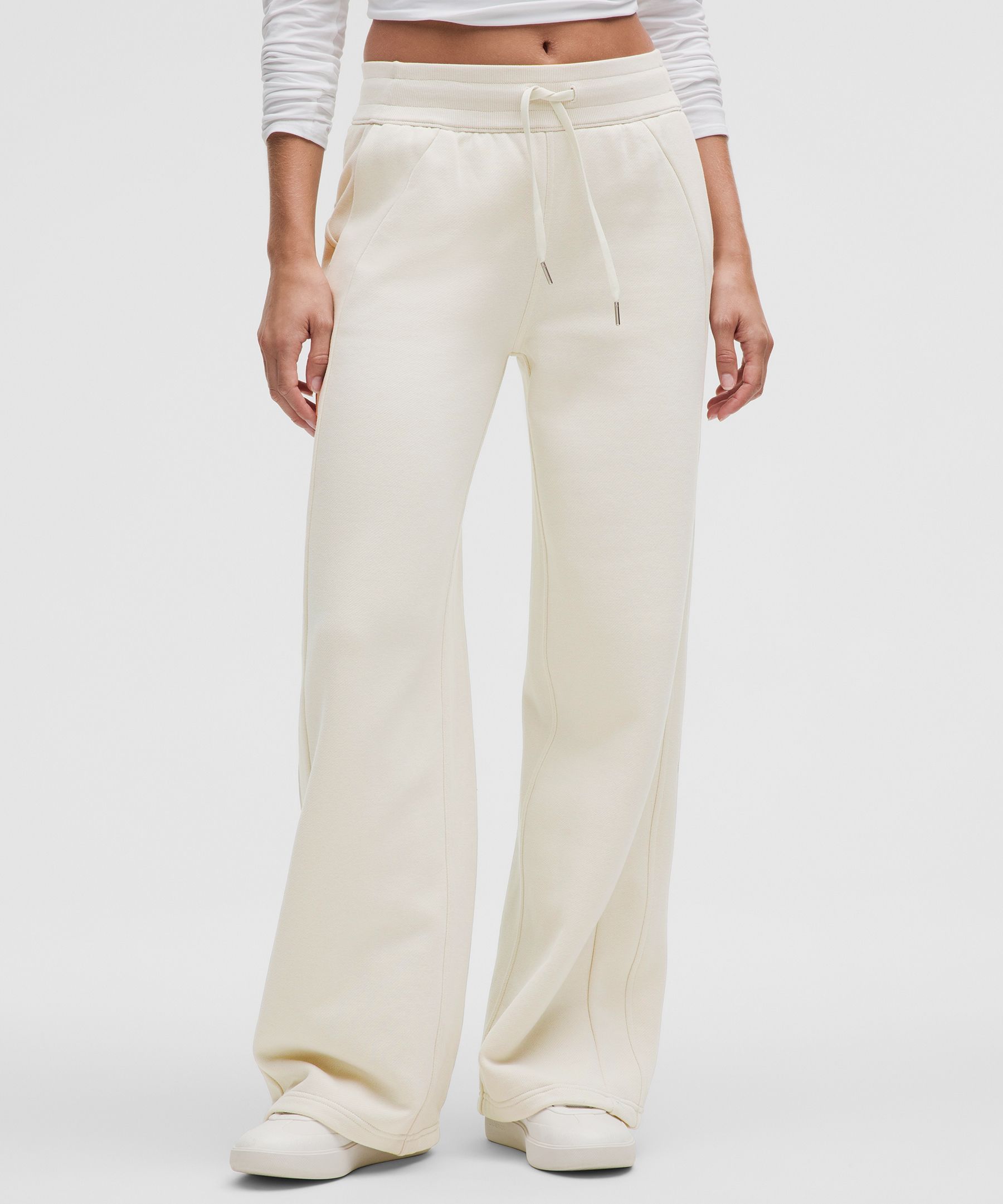 Scuba Mid-Rise Wide-Leg Pant Regular - White,Neutral