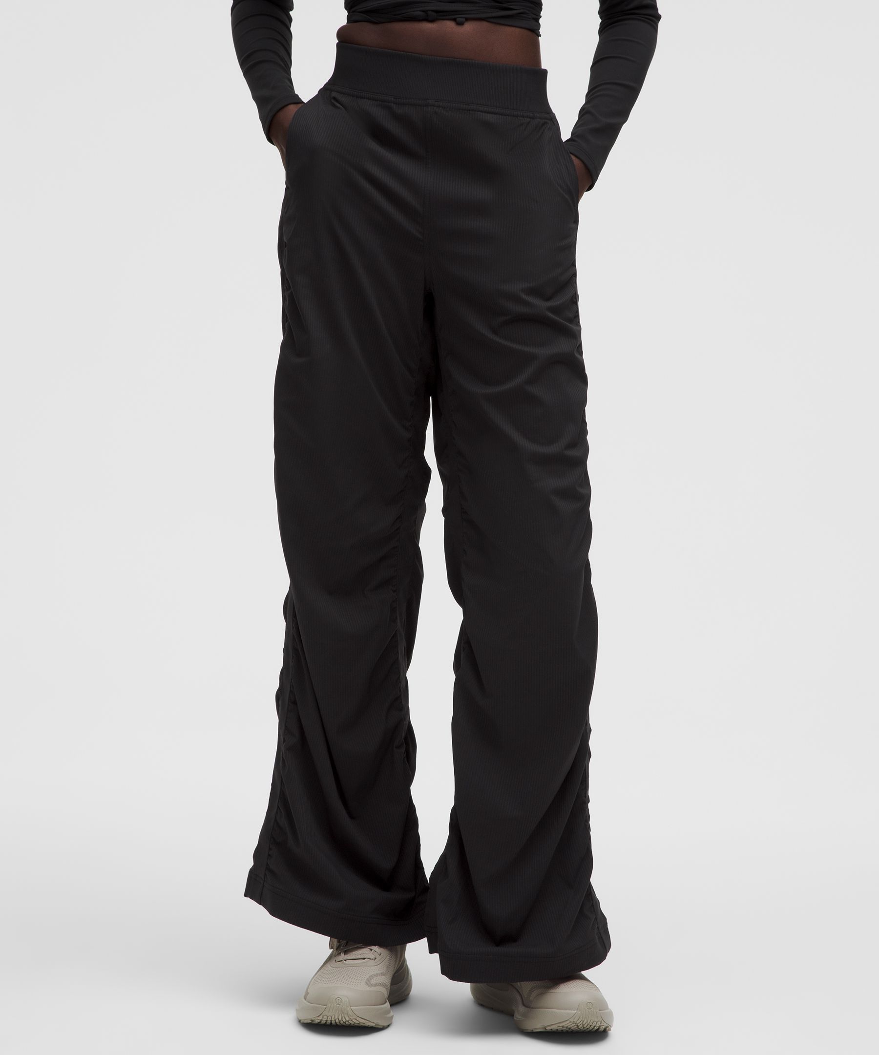 Ruched High-Rise Wide-Leg Pant