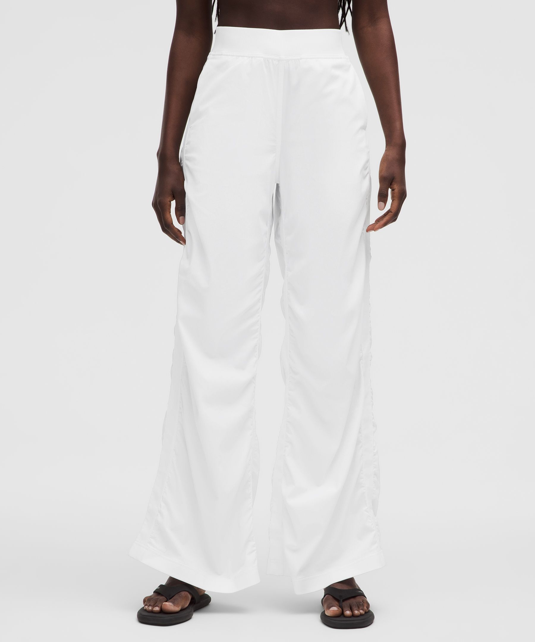 Ruched High-Rise Wide-Leg Pant