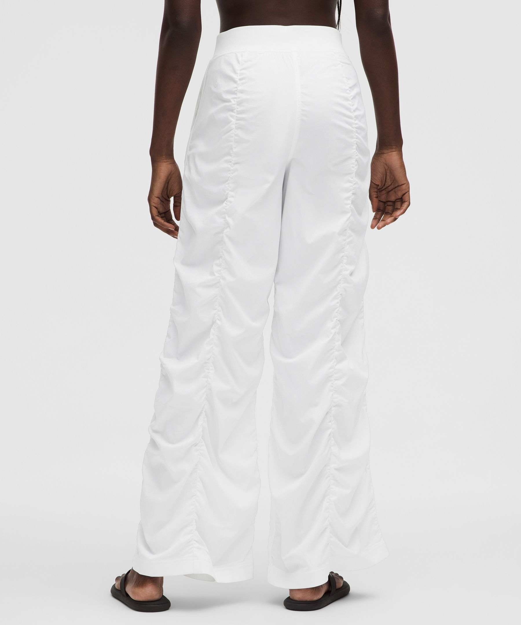 Shop Lululemon Ruched High-rise Wide-leg Pant