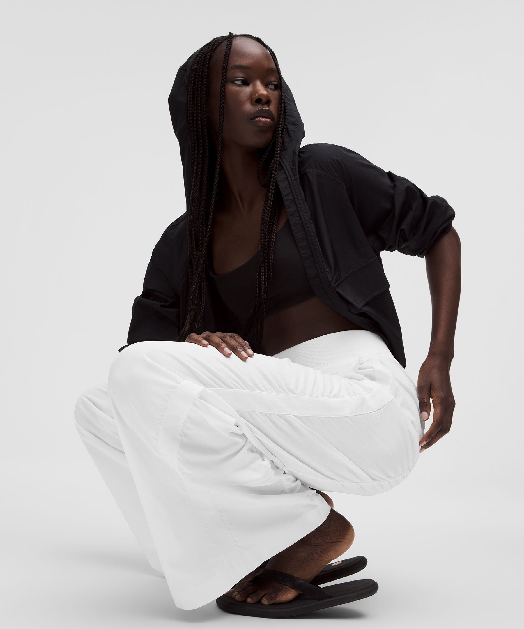 Shop Lululemon Ruched High-rise Wide-leg Pant
