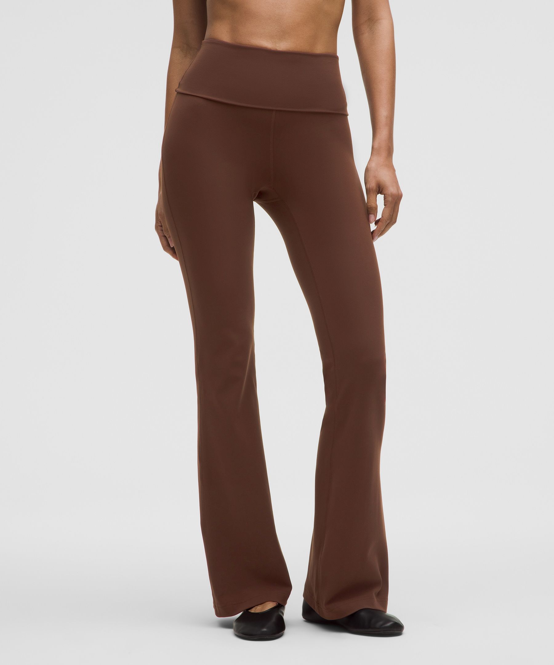 Groove Nulu Foldover-Waist Flared Pant - Brown