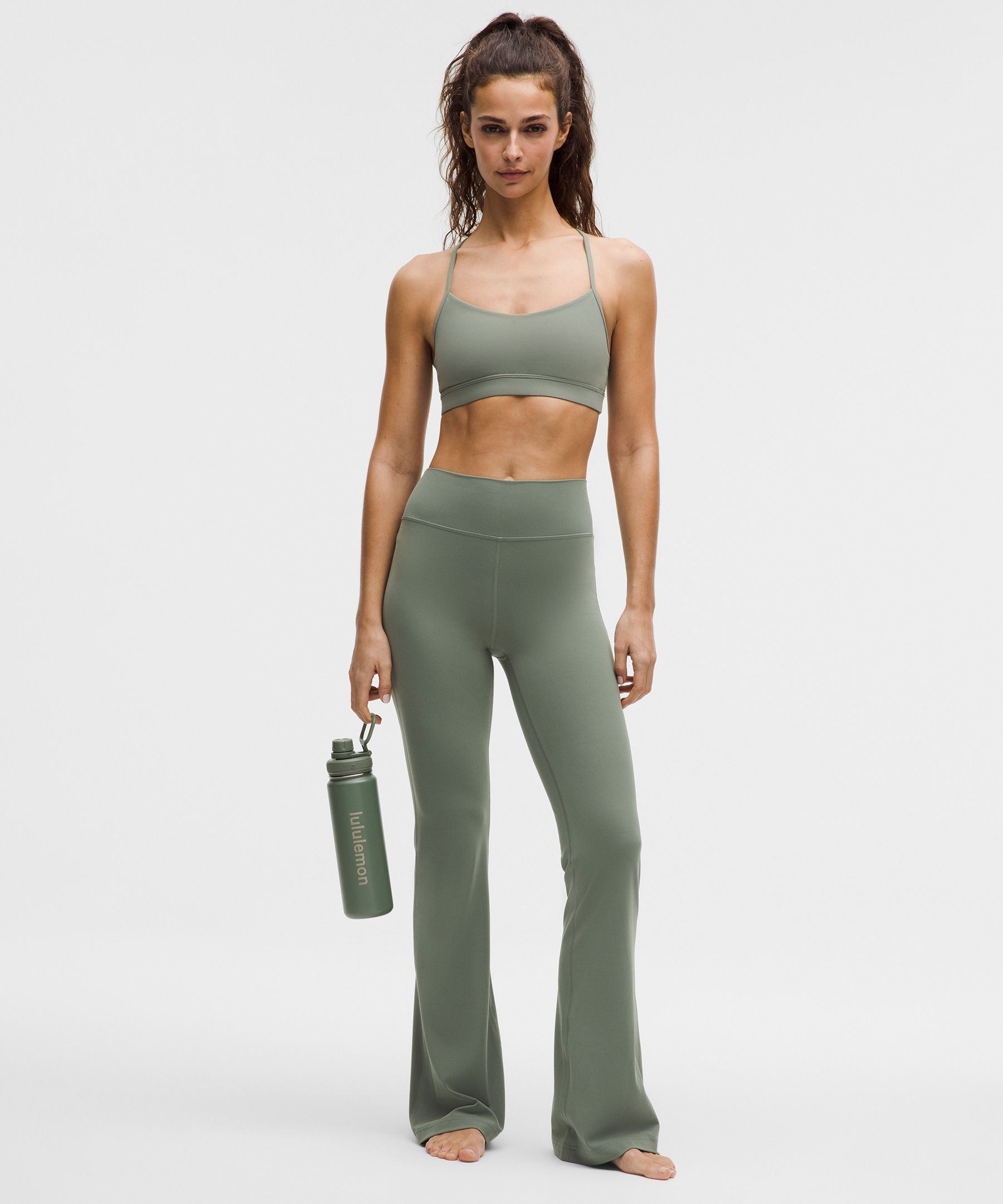 Groove Nulu High-Rise Flared Pant  - Green