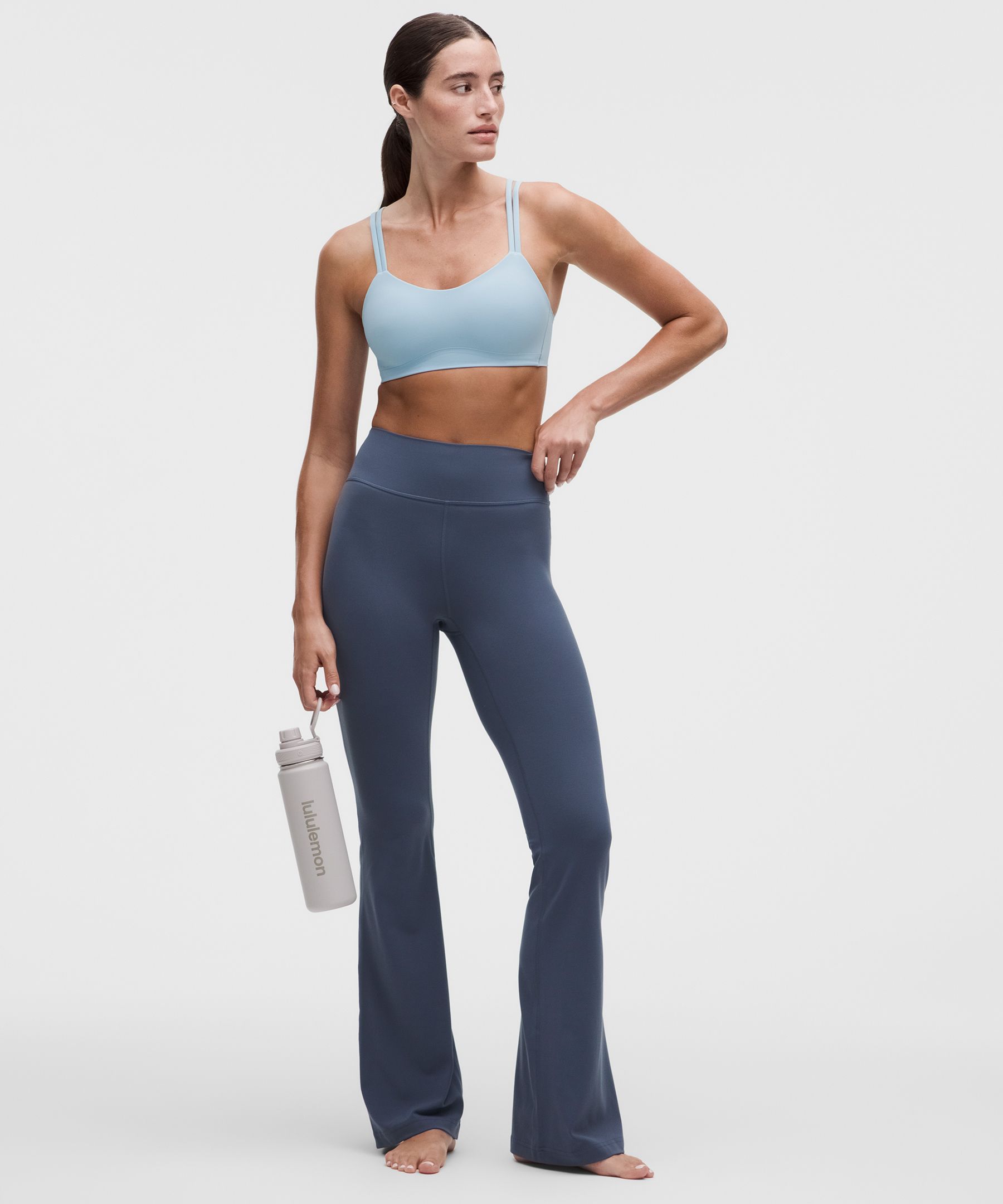 Groove Hose mit ausgestelltem Bein und hohem Bund aus Nulu *Normale L&auml;nge