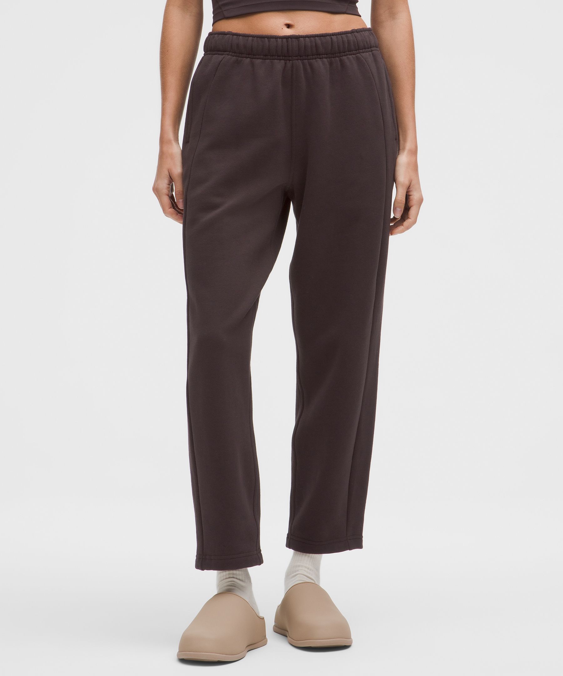 Lululemon Scuba Mid-rise Tapered Pant 7/8 Length In Brown