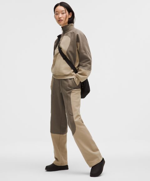 Женские брюки Lululemon Cotton Fleece Mid-Rise Straight-Leg Pant *Slnsh Collection, цвет: Дубовый