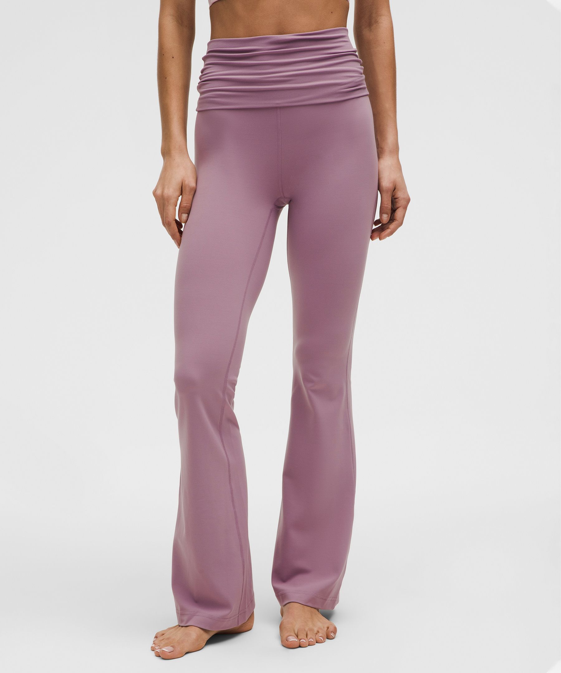 Groove Nulu Foldover-Waist Flared Pant - Purple