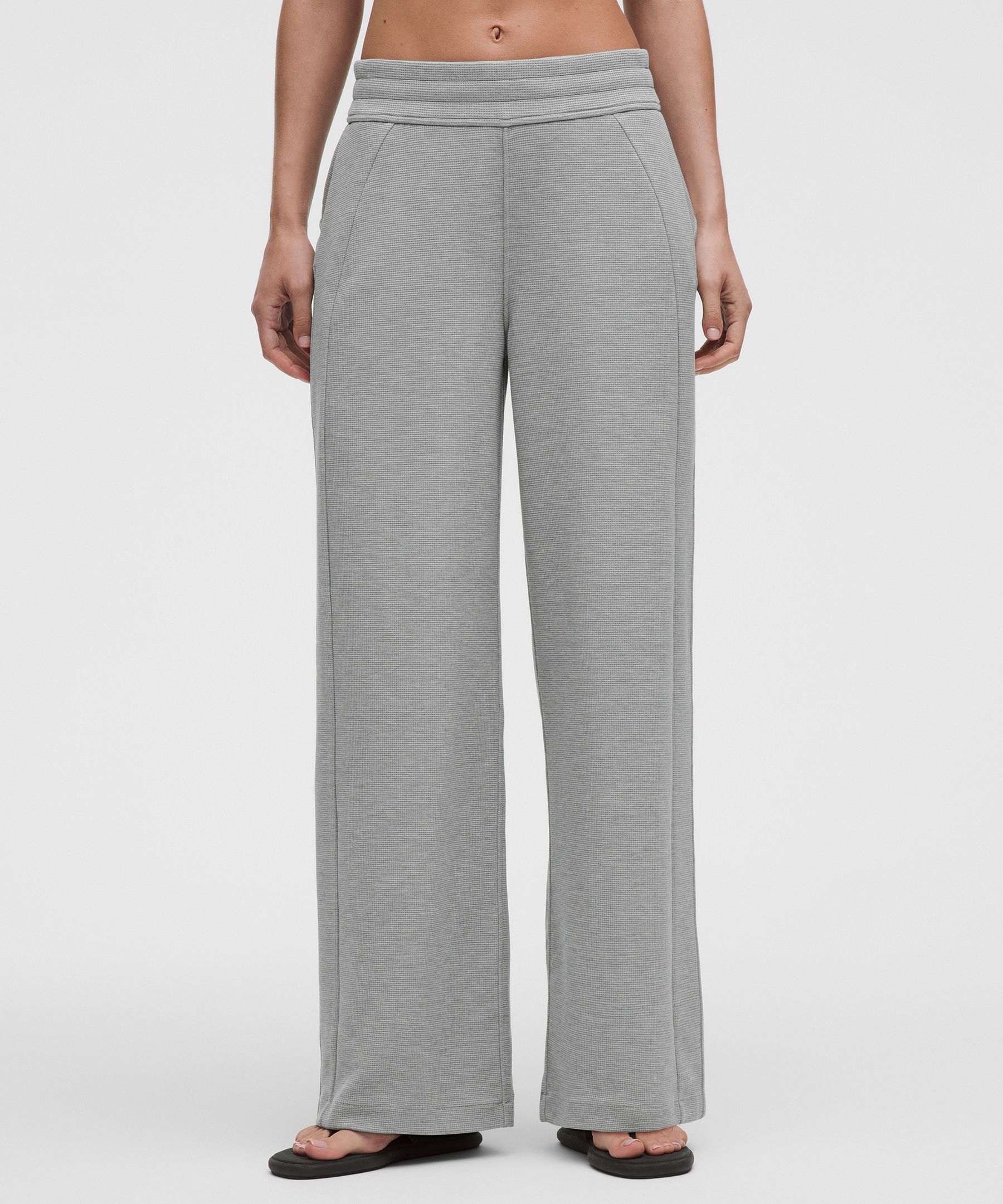 Scuba Mid-Rise Wide-Leg Pant *Waffle