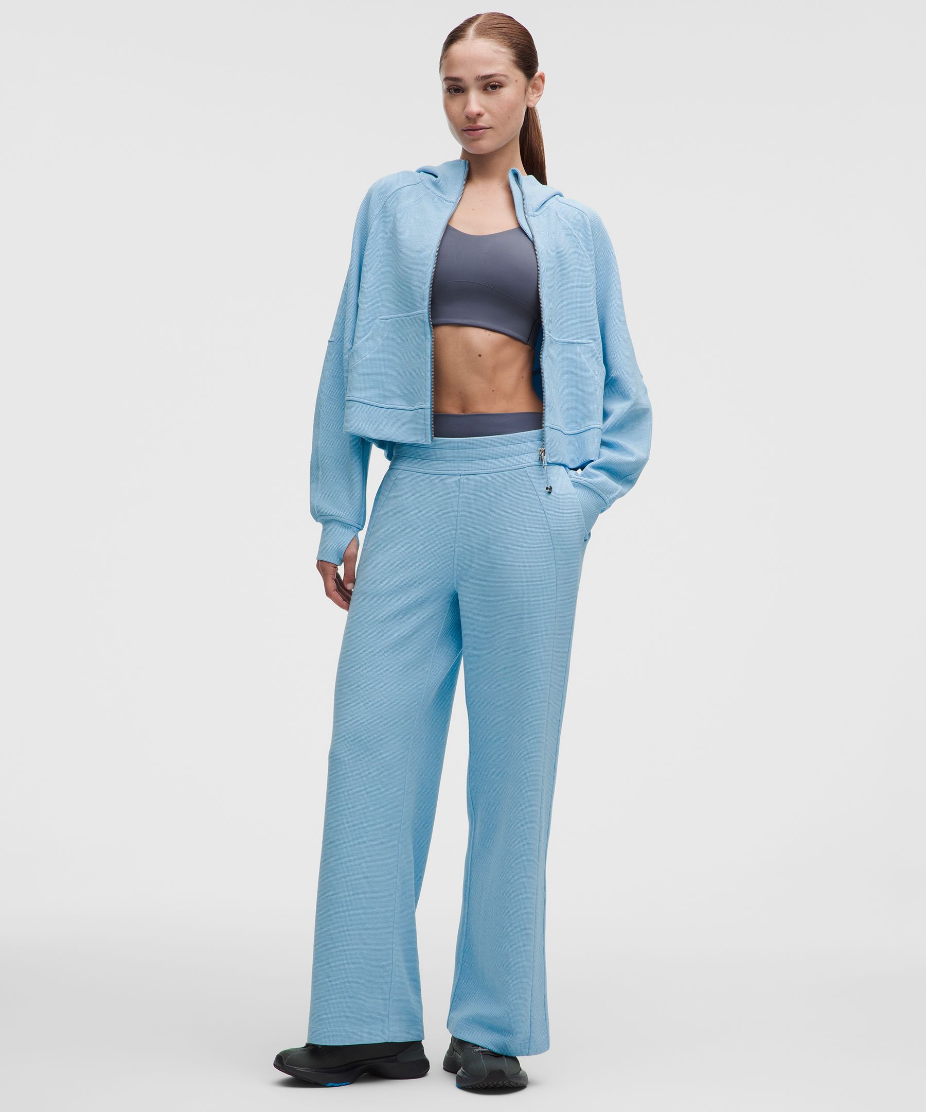 Scuba Mid-Rise Wide-Leg Pant *Waffle