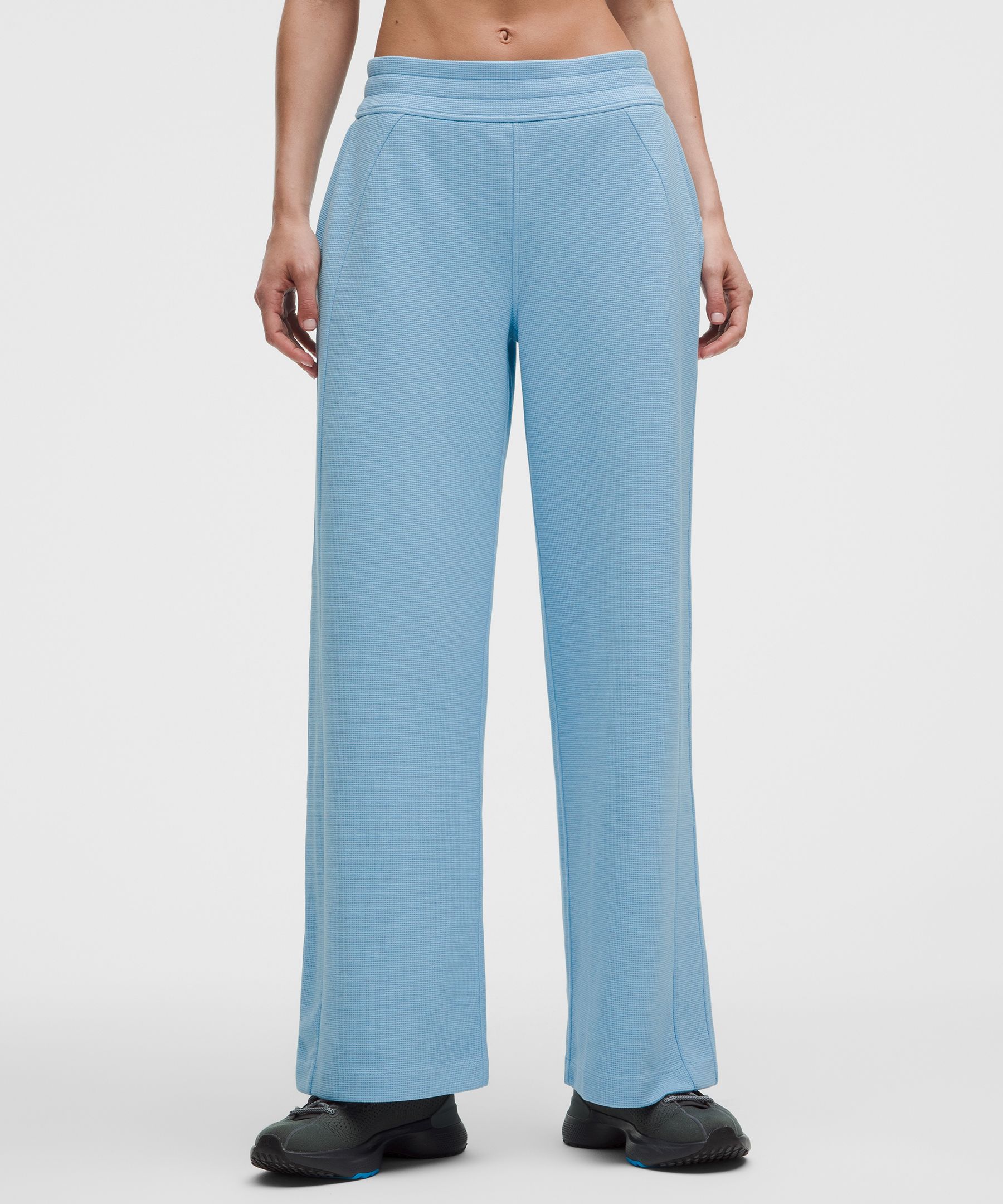 Scuba Mid-Rise Wide-Leg Pant *Waffle