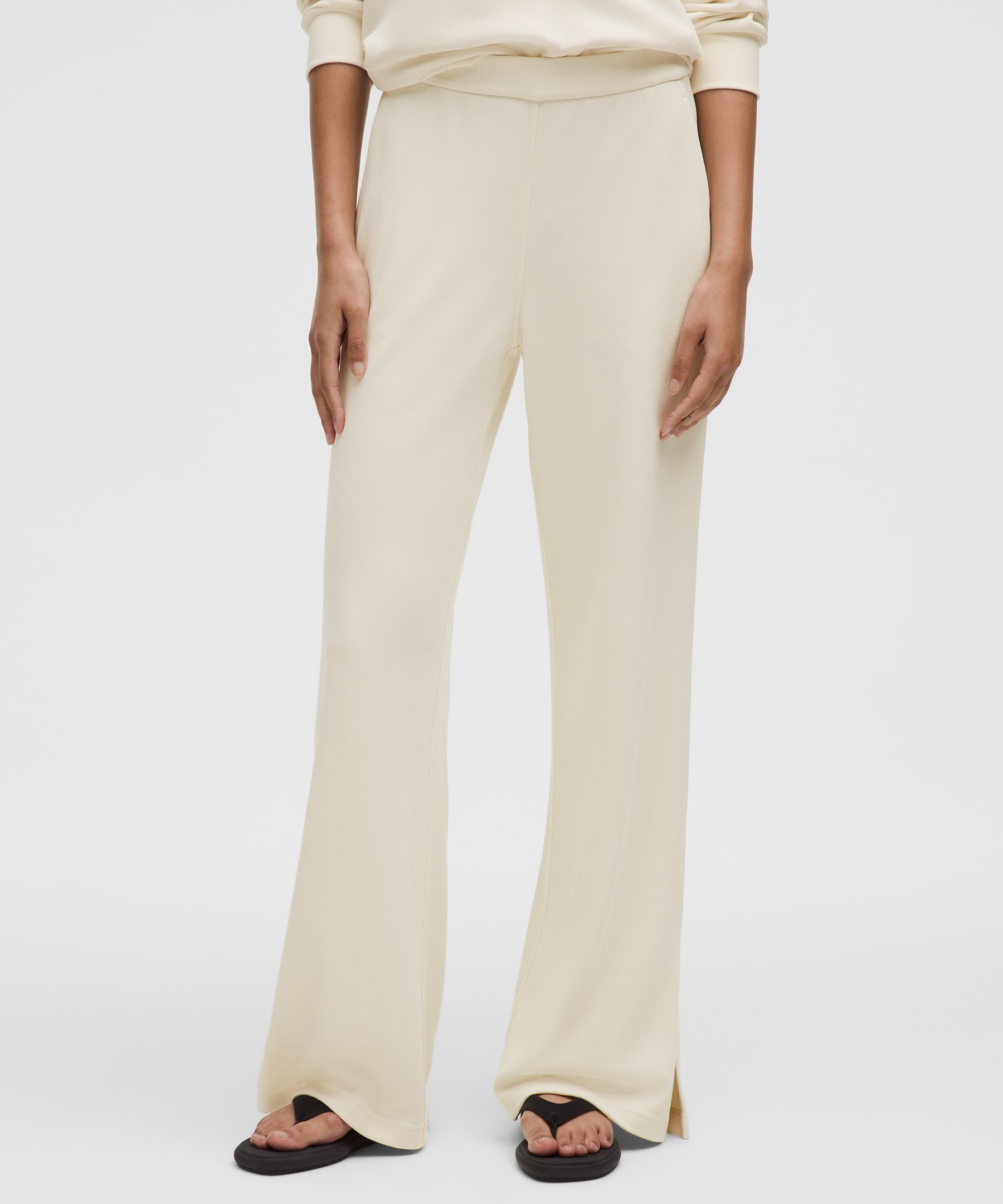 Softstreme High-Rise Wide-Leg Pique Pant Regular - White