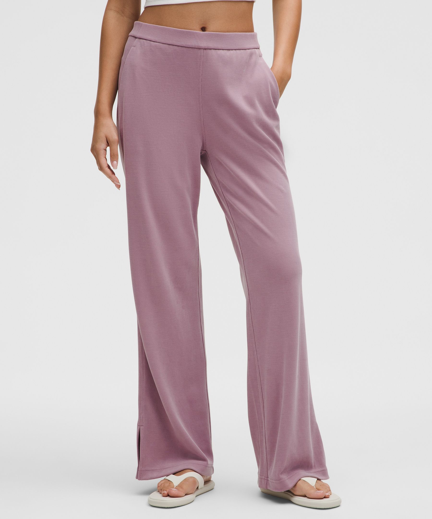 Softstreme High-Rise Wide-Leg Pique Pant Regular - Purple