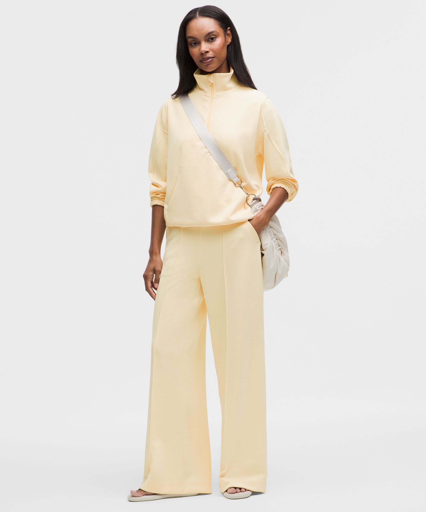 Brushed Softstreme Pintuck High-Rise Wide-Leg Pant *Regular