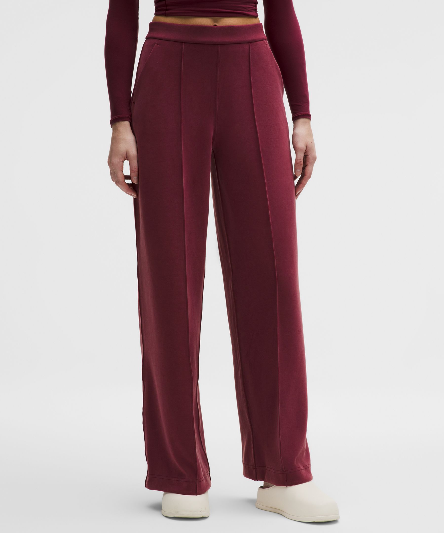 Brushed Softstreme Pintuck High-Rise Wide-Leg Pant *Regular