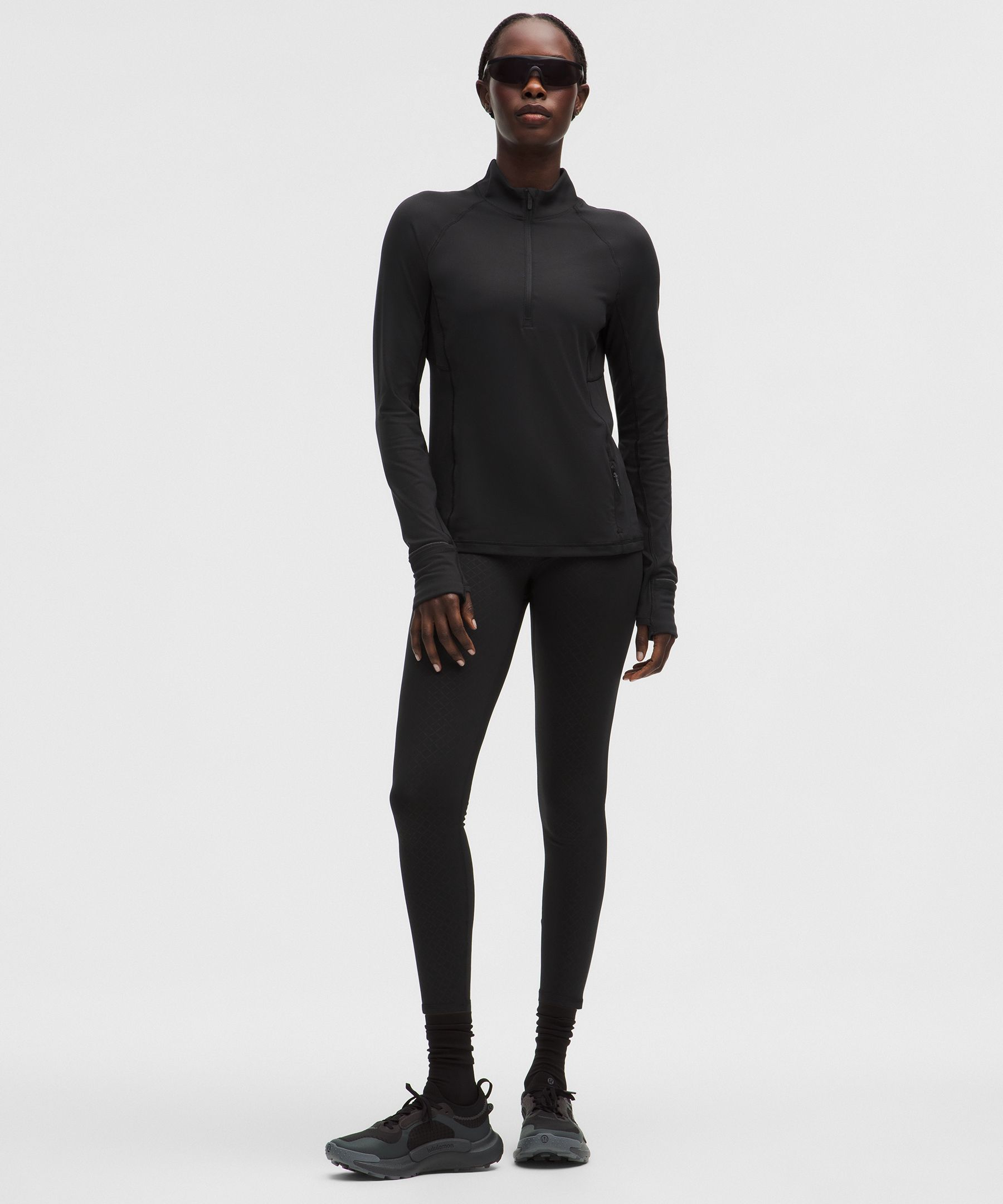 Lululemon Fleece High-rise Running Tight 25" In Black