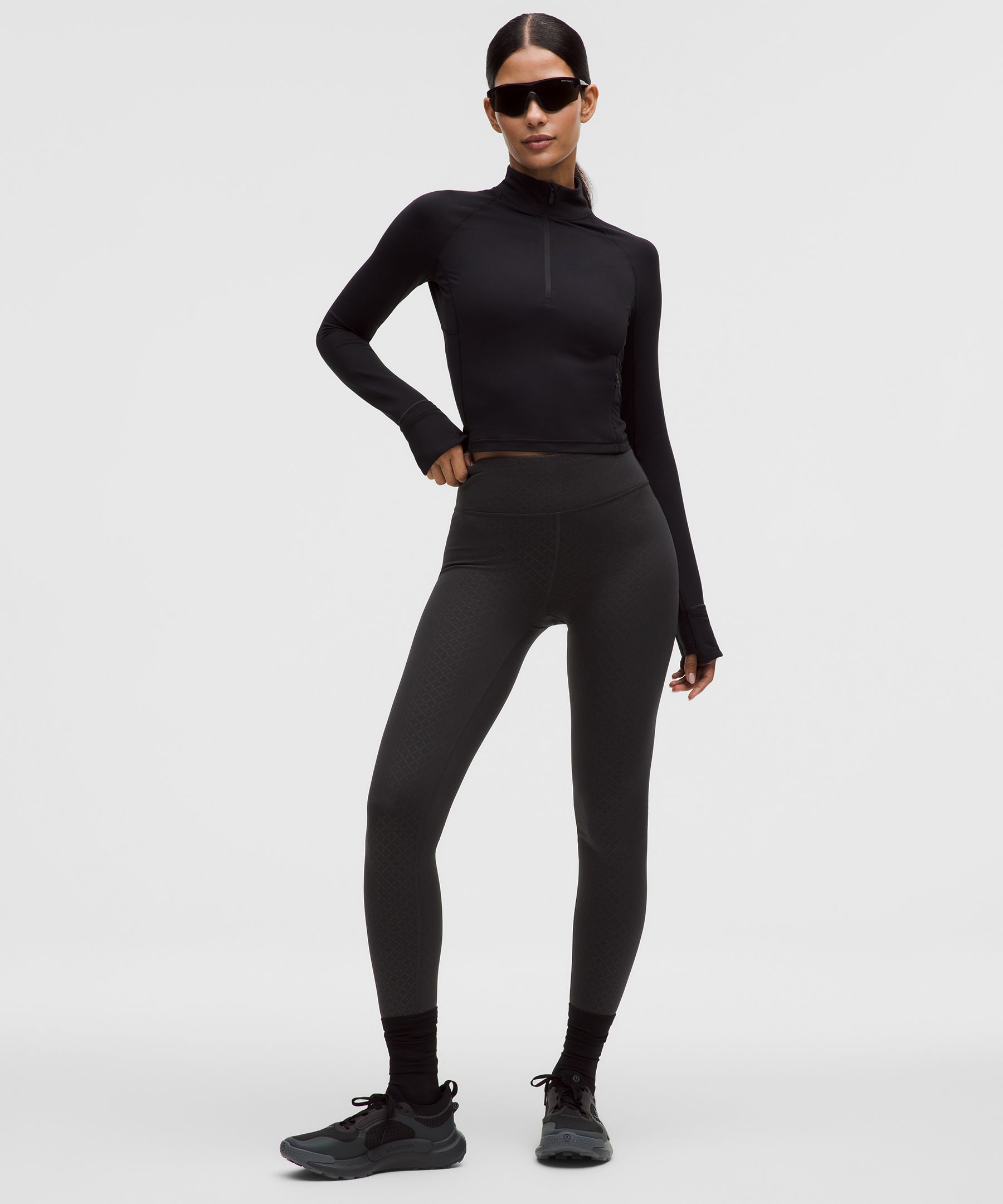 Lululemon Fleece High-rise Running Tight 28" In Black