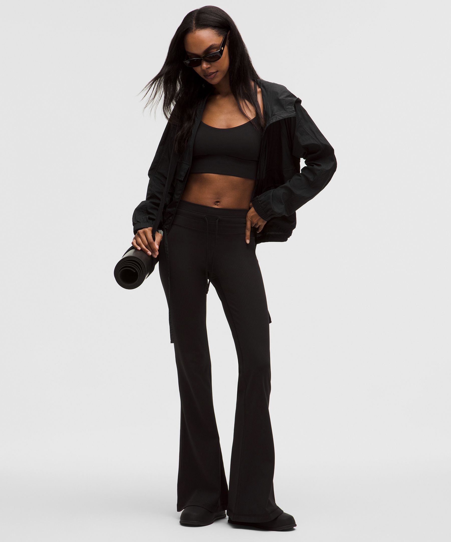 Groove High-Rise Ribbed Wide-Flare Pant