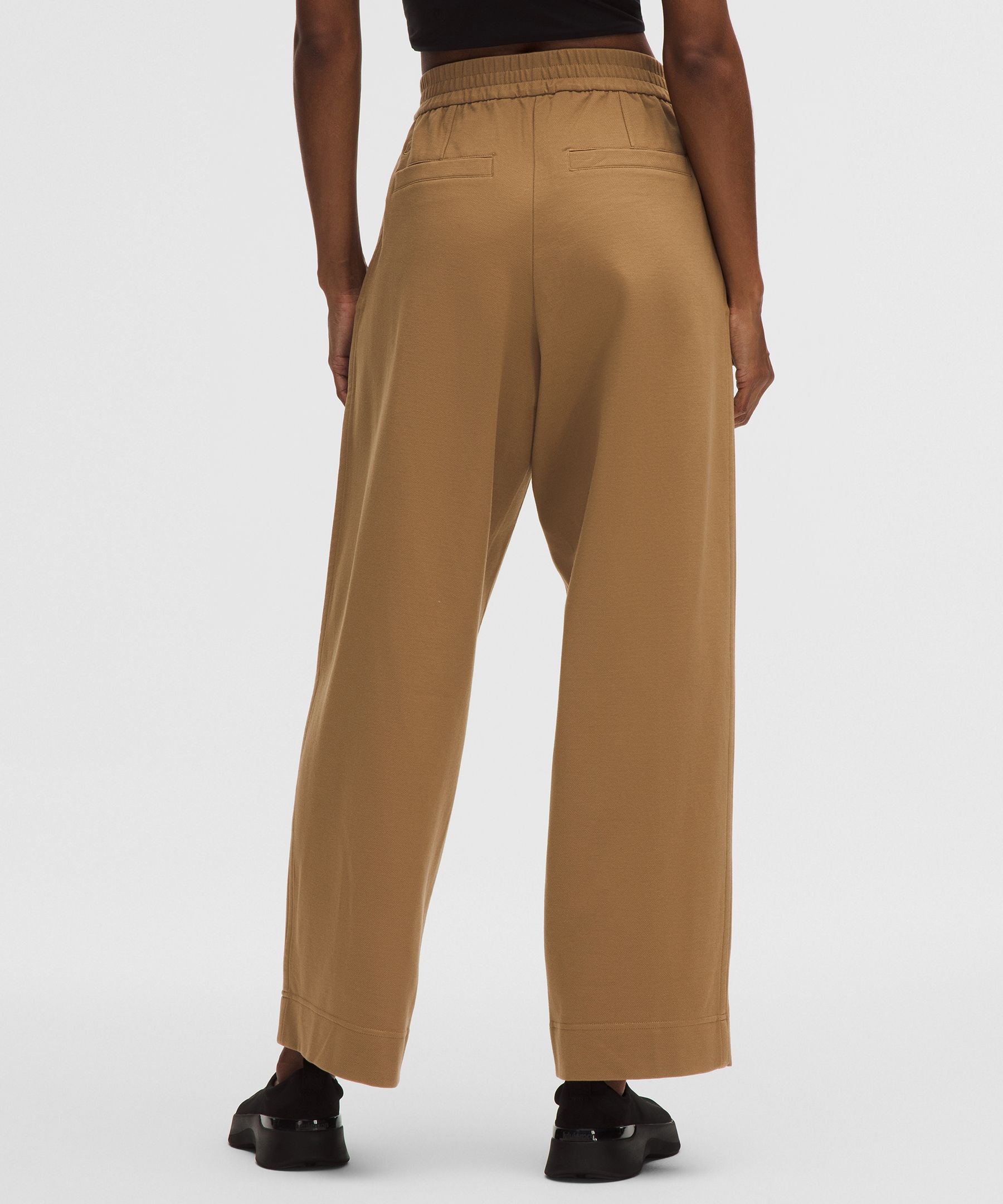 Brushed Twill Mid-Rise Straight-Leg Pant