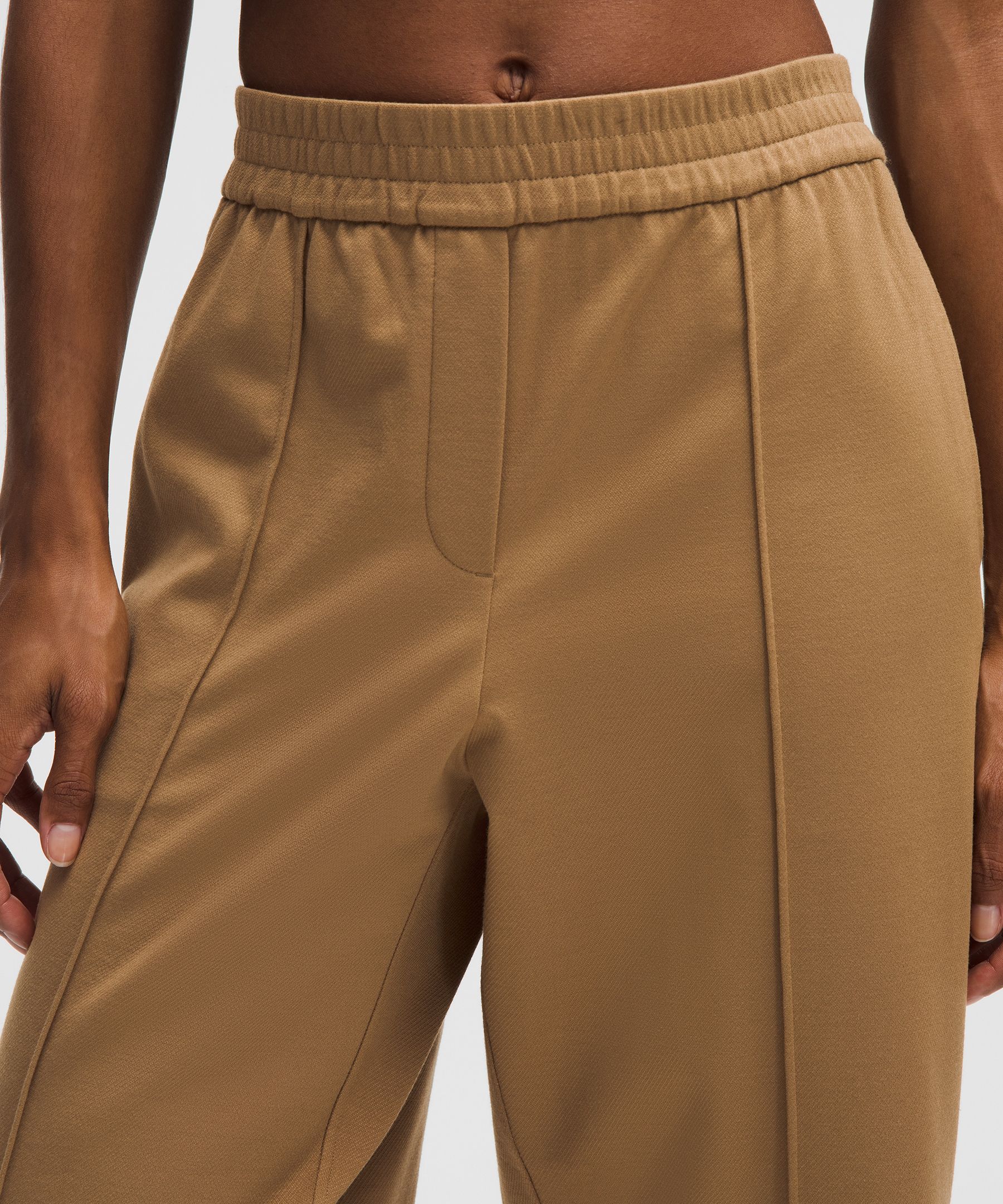Brushed Twill Mid-Rise Straight-Leg Pant