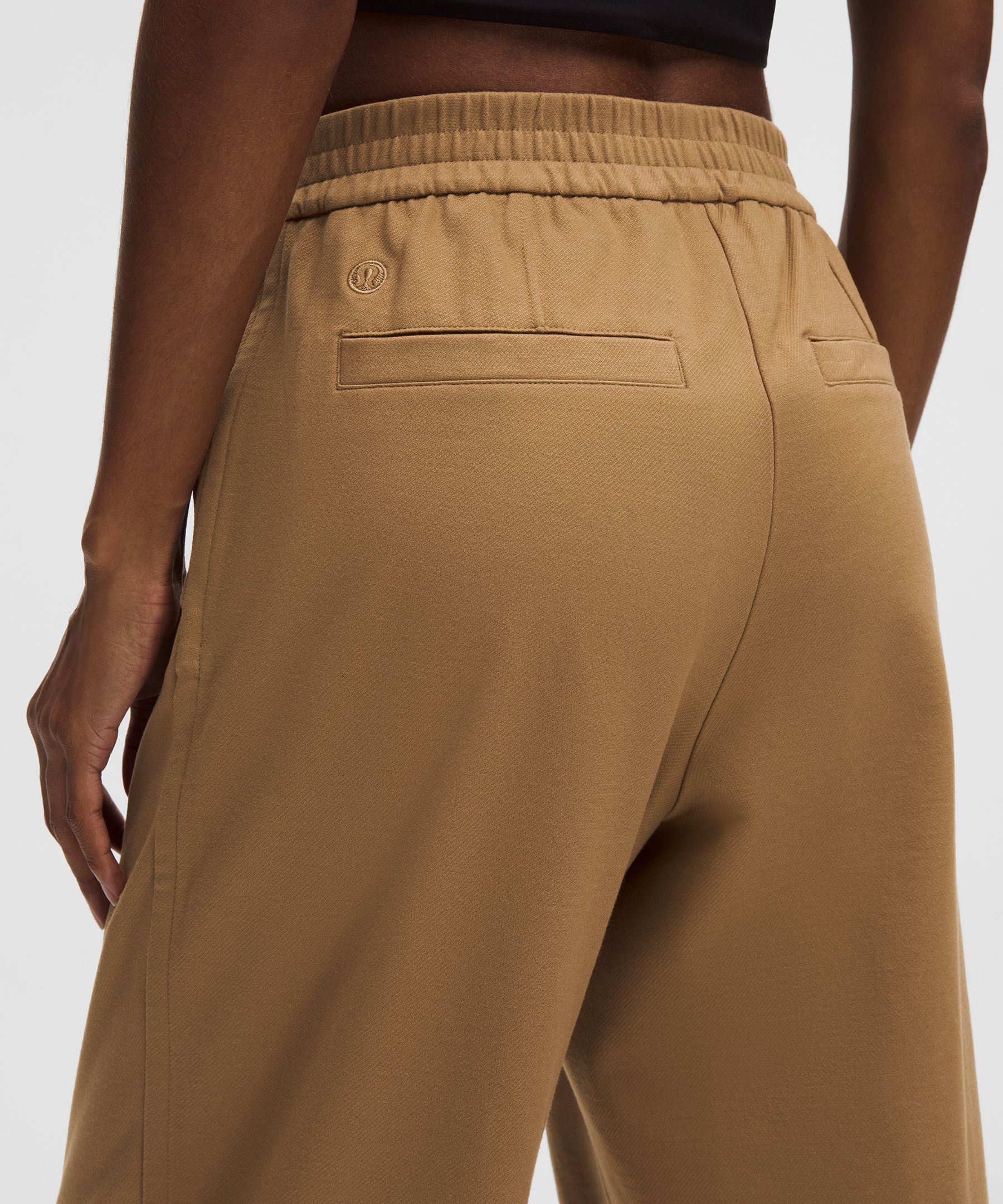 Brushed Twill Mid-Rise Straight-Leg Pant