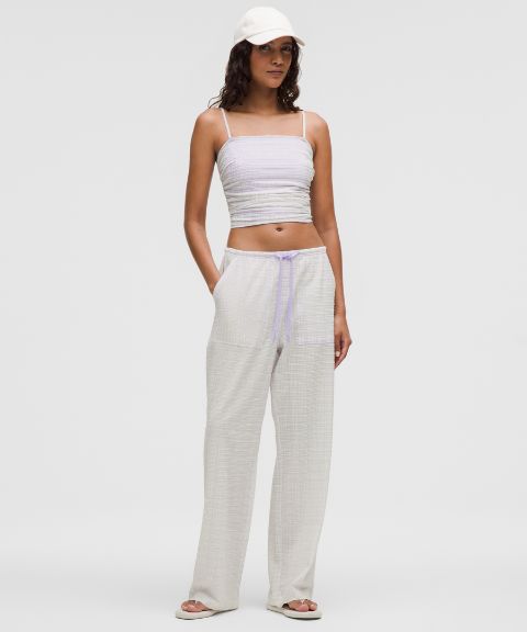 Lululemon Seersucker Check Mid-Rise Pull-On Pant