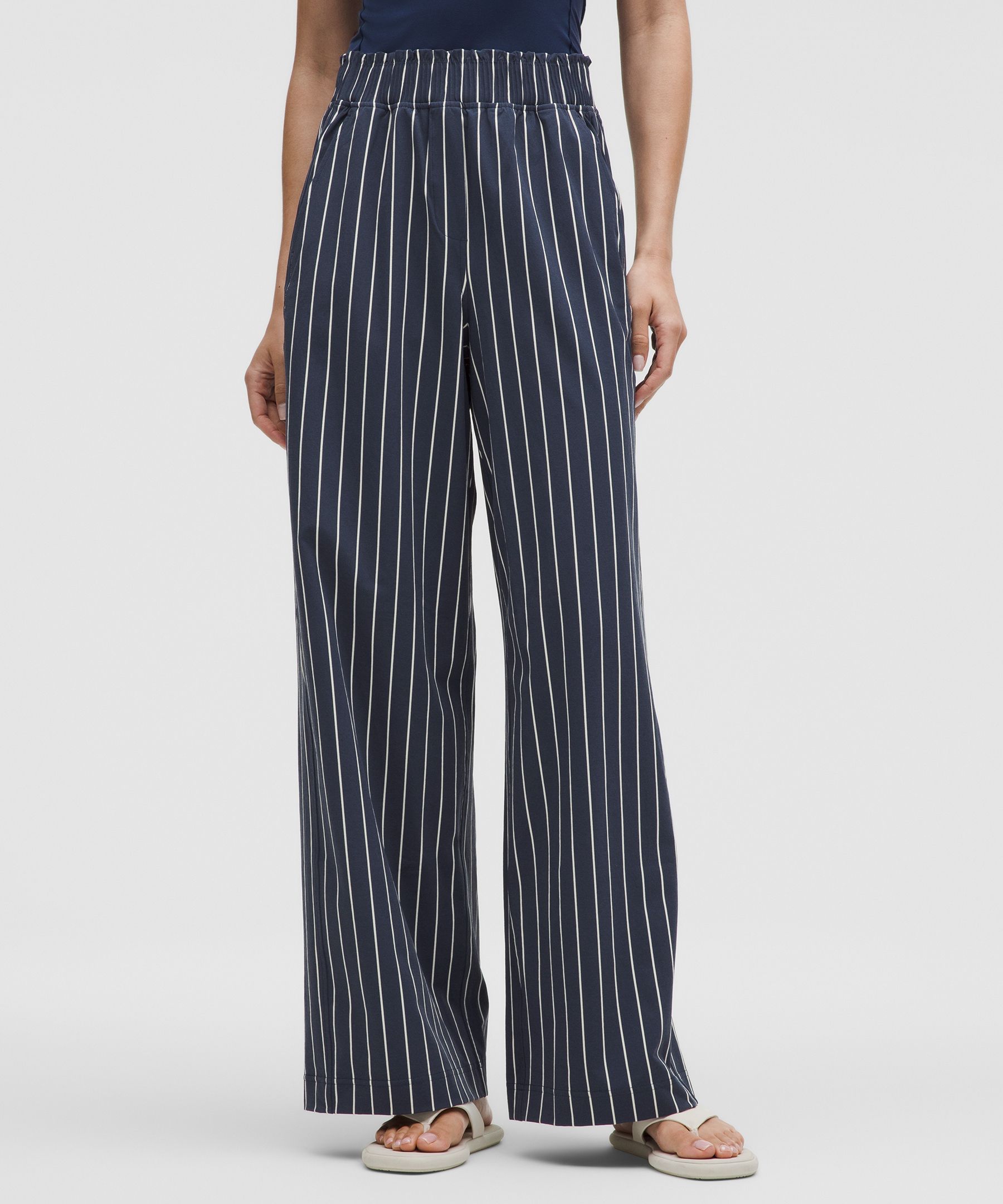 Shop Lululemon Stretch Woven Ruffle-waist Wide-leg Pant