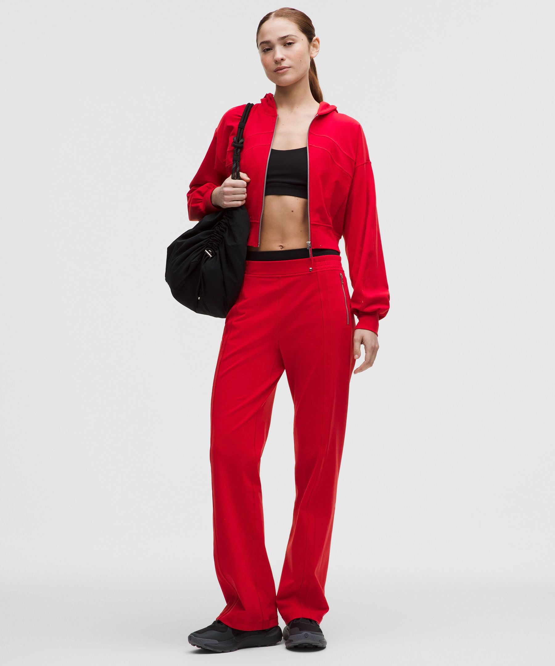 lululemon – Women’s Define Mid-Rise Track Pants Luon – Color Red/Neon – Size XS