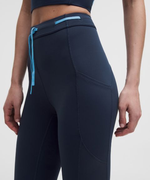 Женские леггинсы Lululemon Fast and Free с высокой посадкой и кулиской