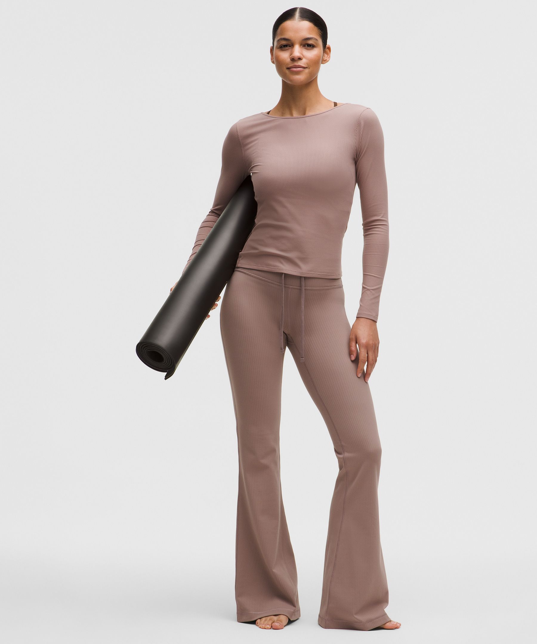 Groove High-Rise Ribbed Wide-Flare Pant