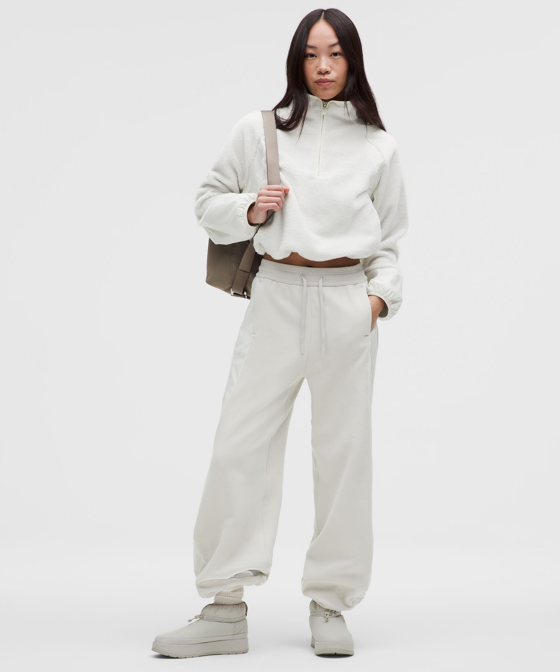 フリースパネル ハイライズワイドレッグパンツ *アジアフィット