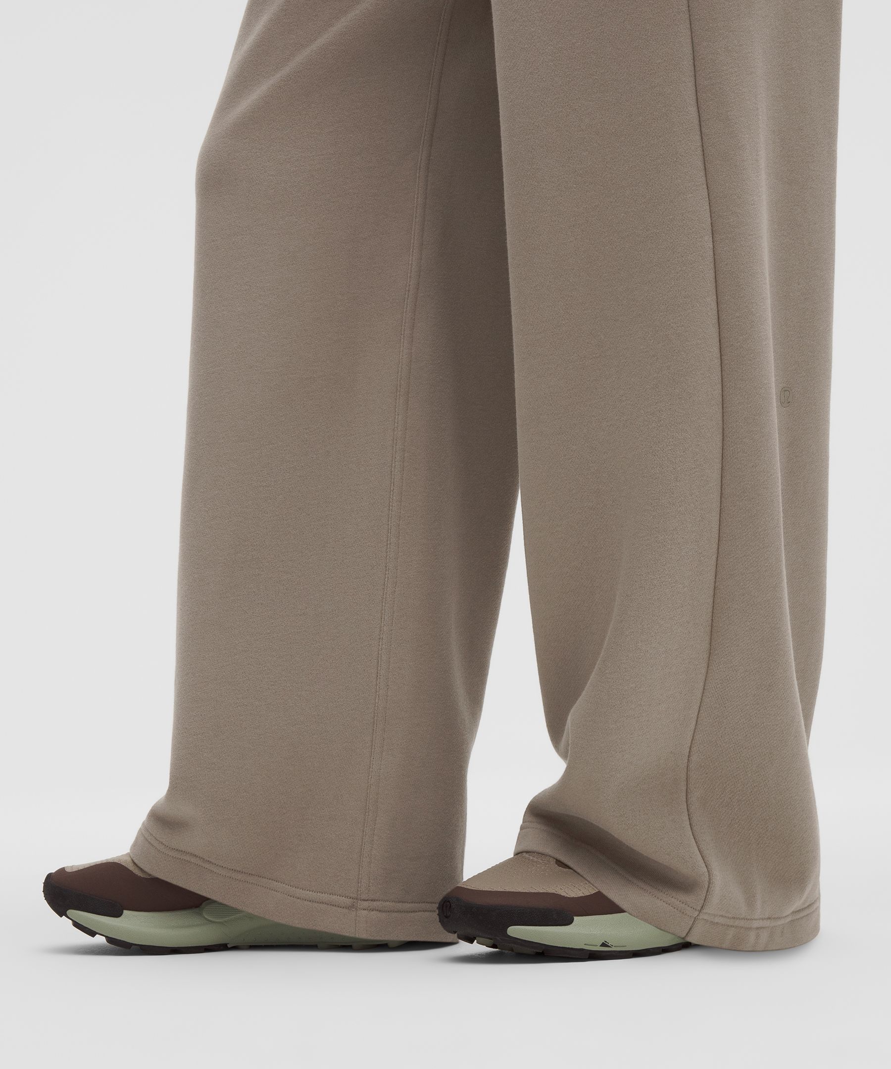 Lululemon Scuba Mid-rise Wide-leg Pant Gathered Waistband In Gray