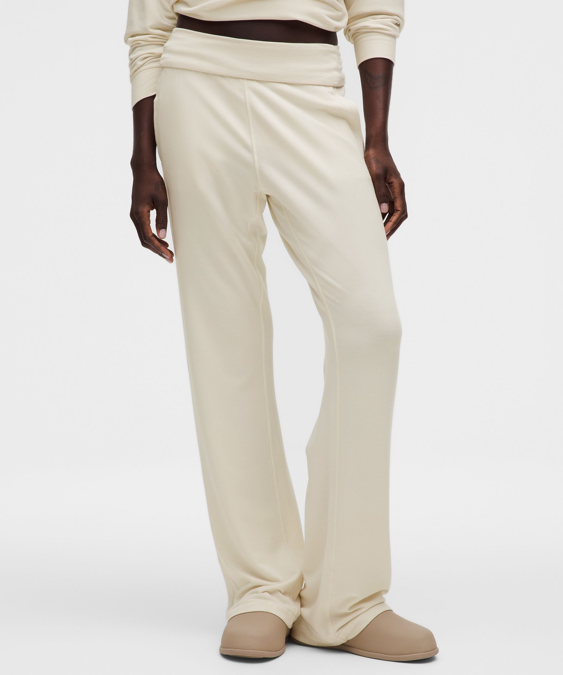 Lululemon Becalm Mid-rise Flared Pant In White