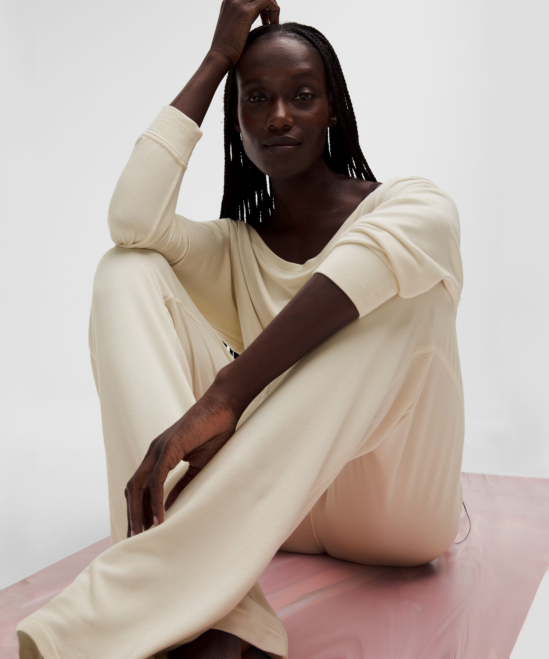 Lululemon Becalm Mid-rise Flared Pant In White