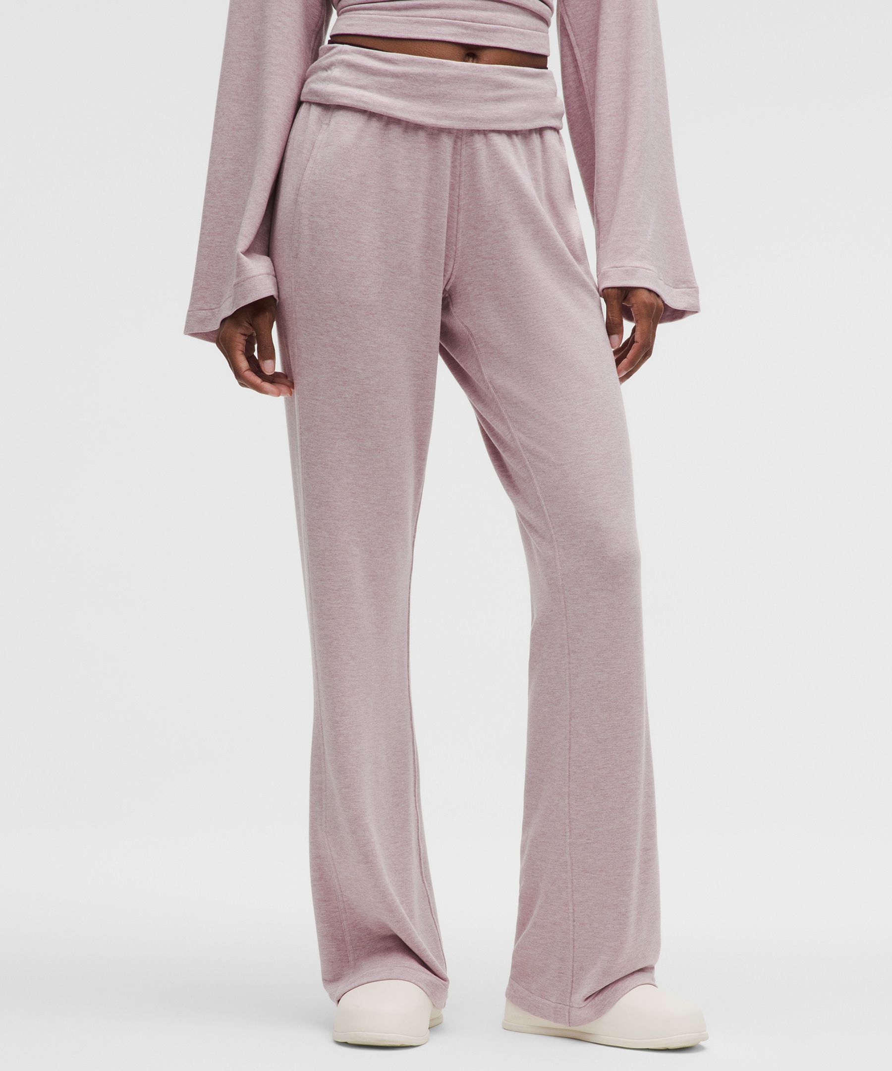 Lululemon Becalm Mid-rise Flared Pant In Pink