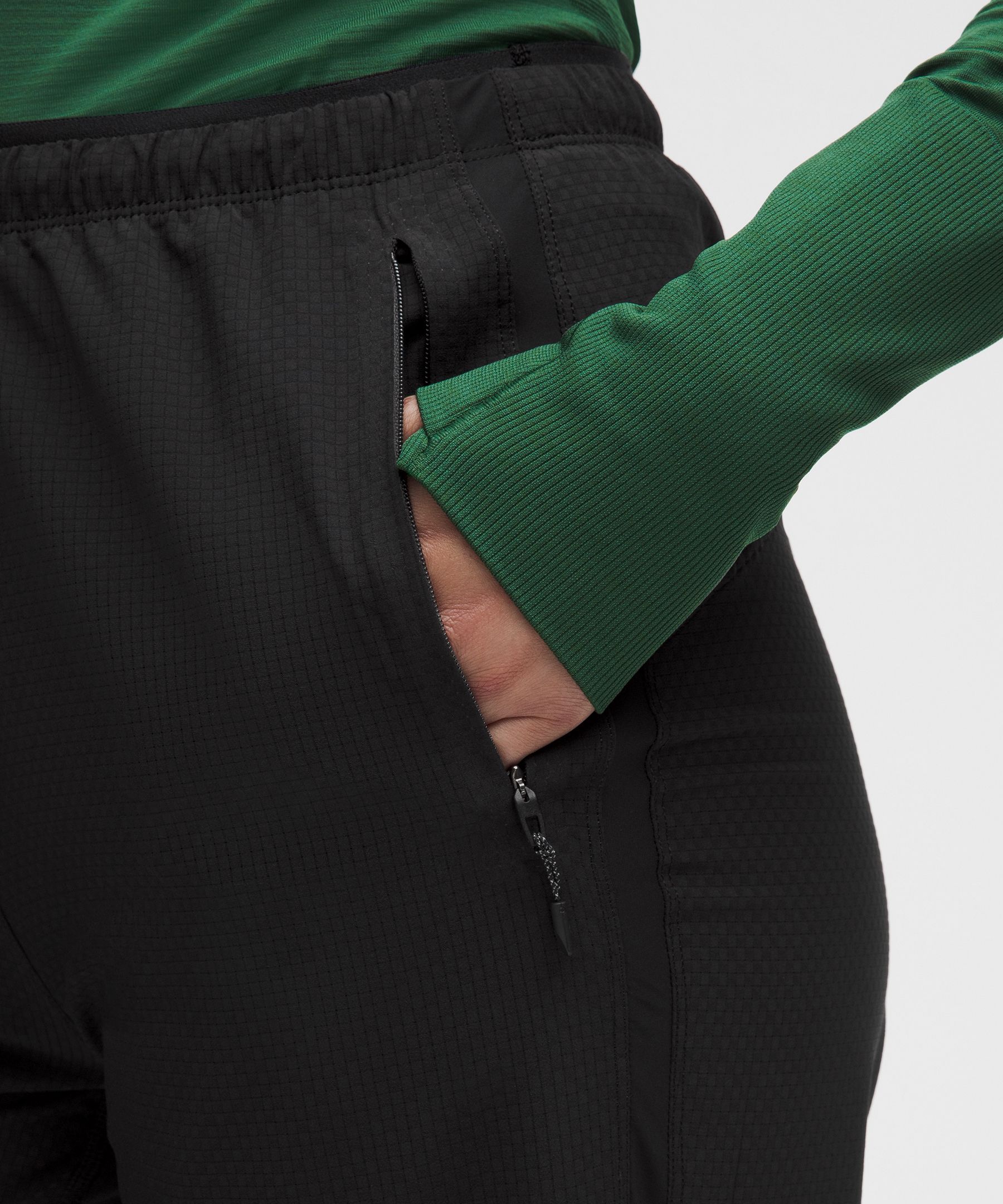 Textured Mesh High-Rise Running Pant