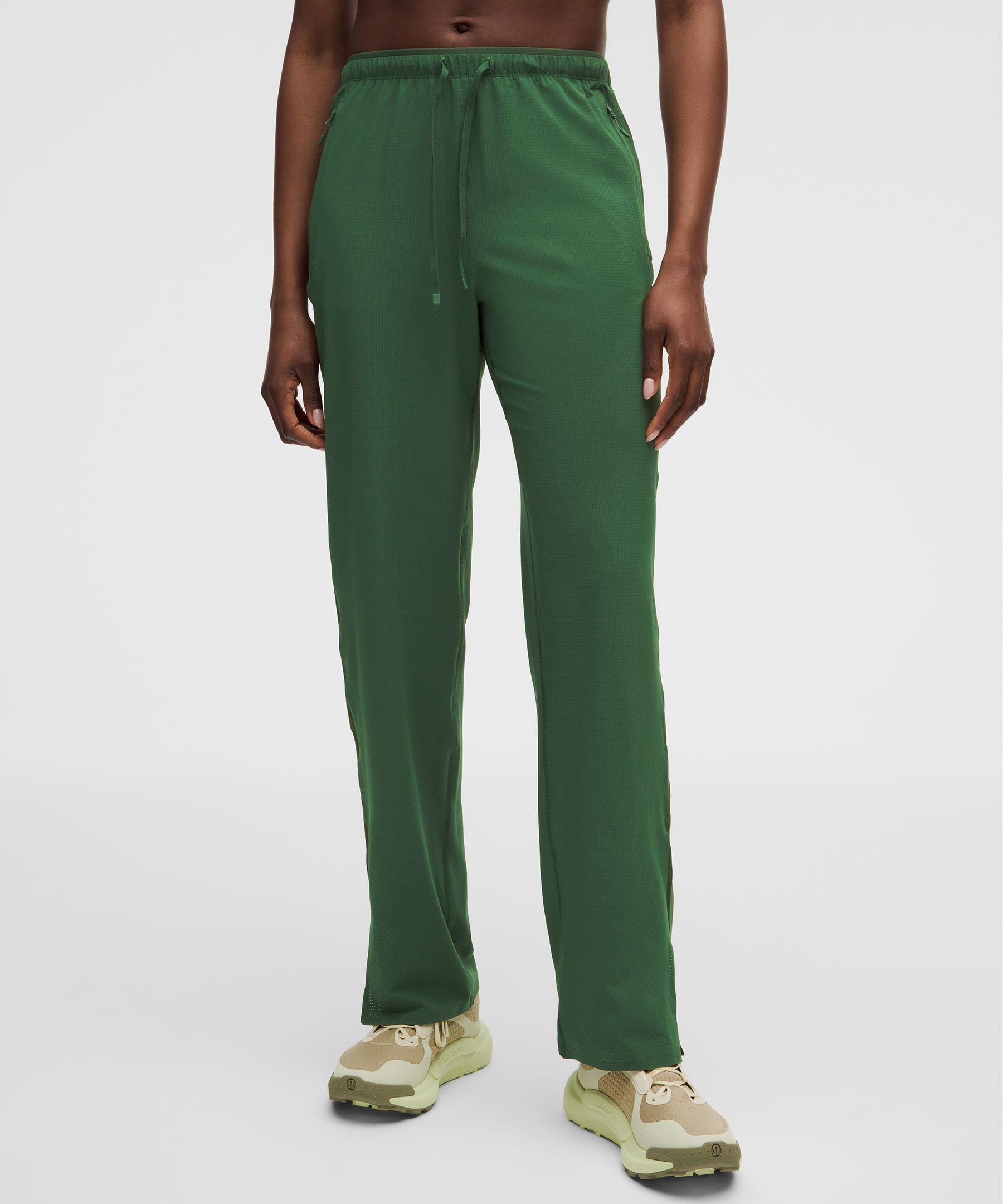 Pants para correr de malla texturizada y tiro alto