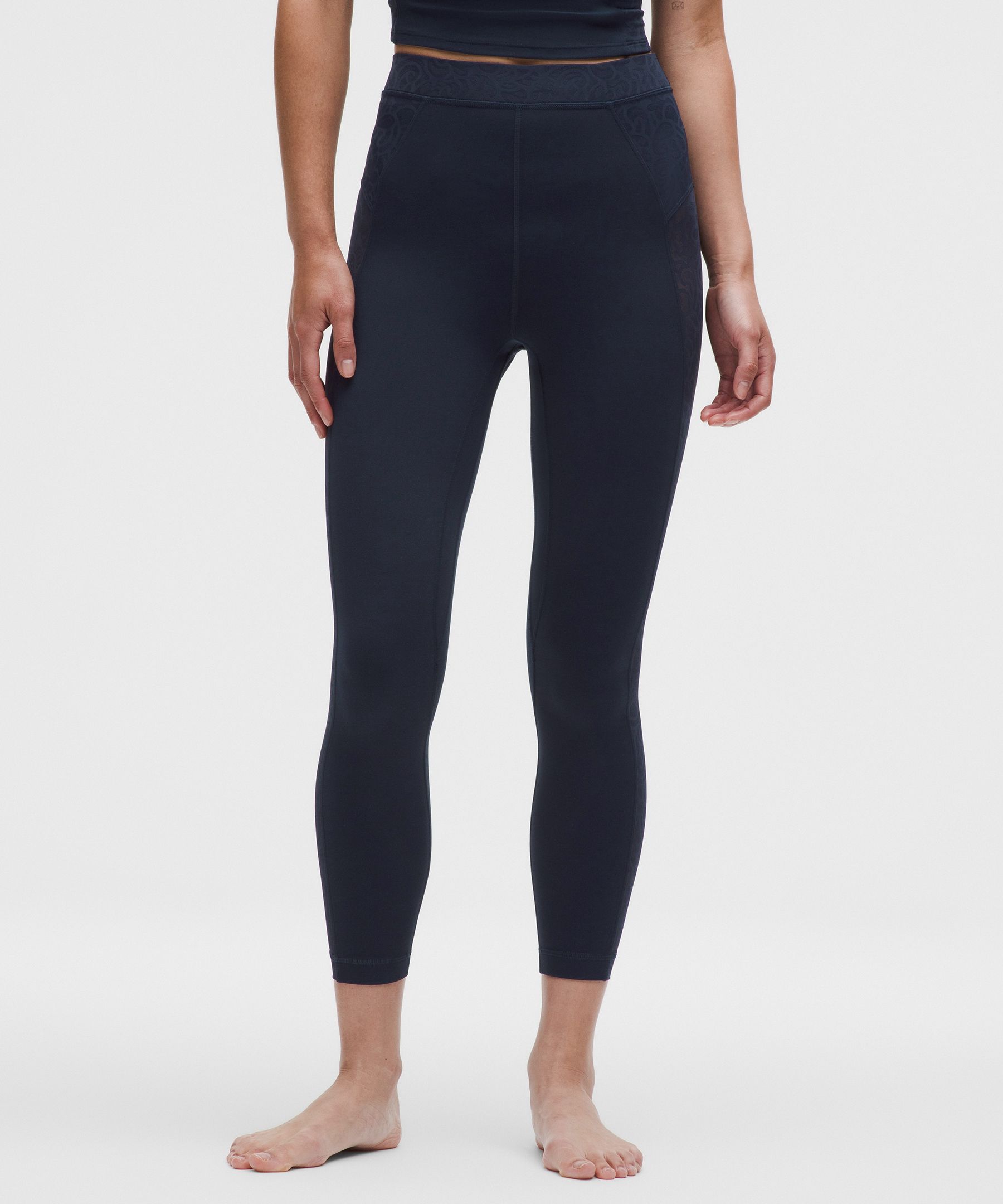 ペイズリー シアーレースパネル ハイライズタイツ 24インチ *アジア