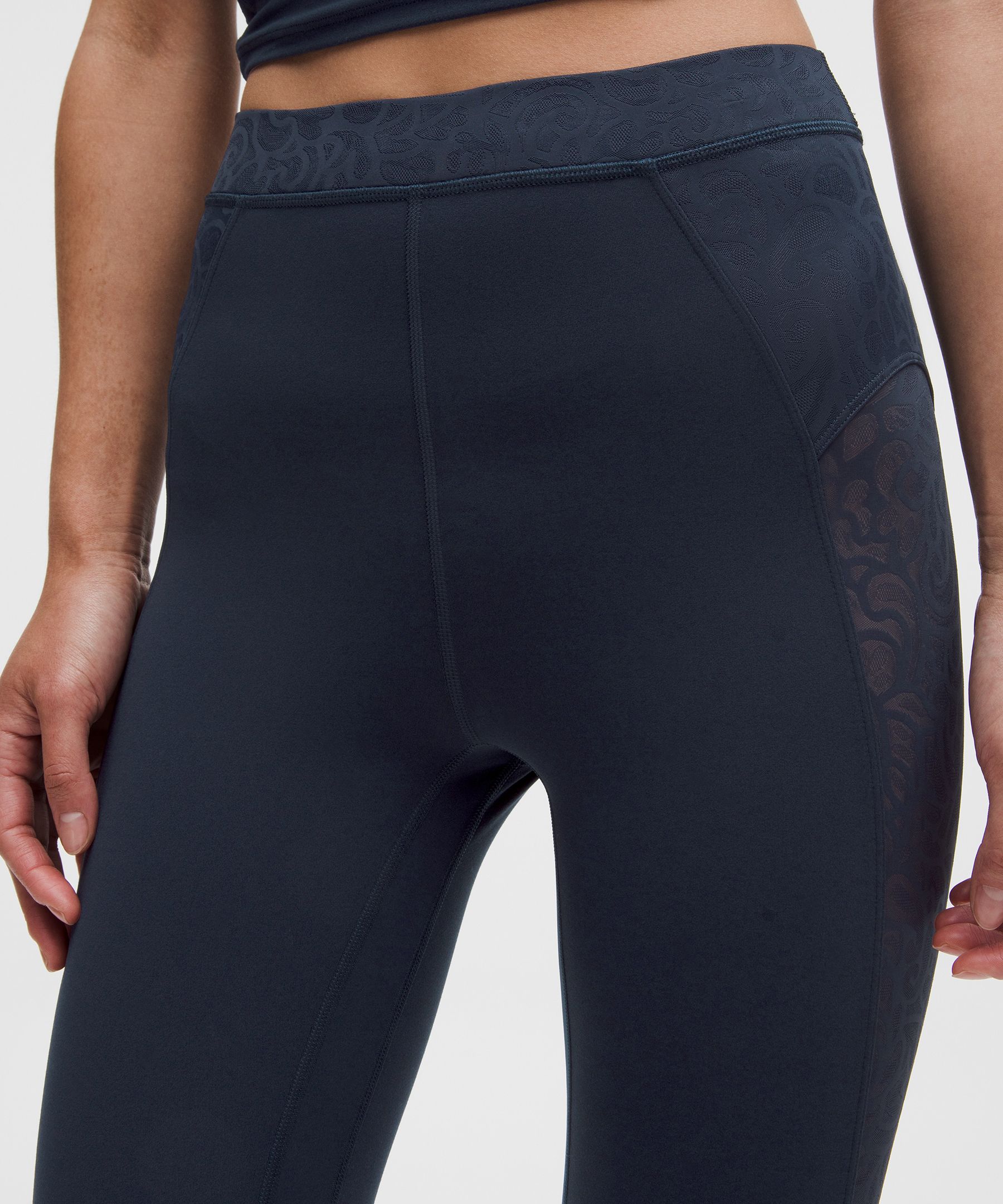 ペイズリー シアーレースパネル ハイライズタイツ 24インチ *アジア