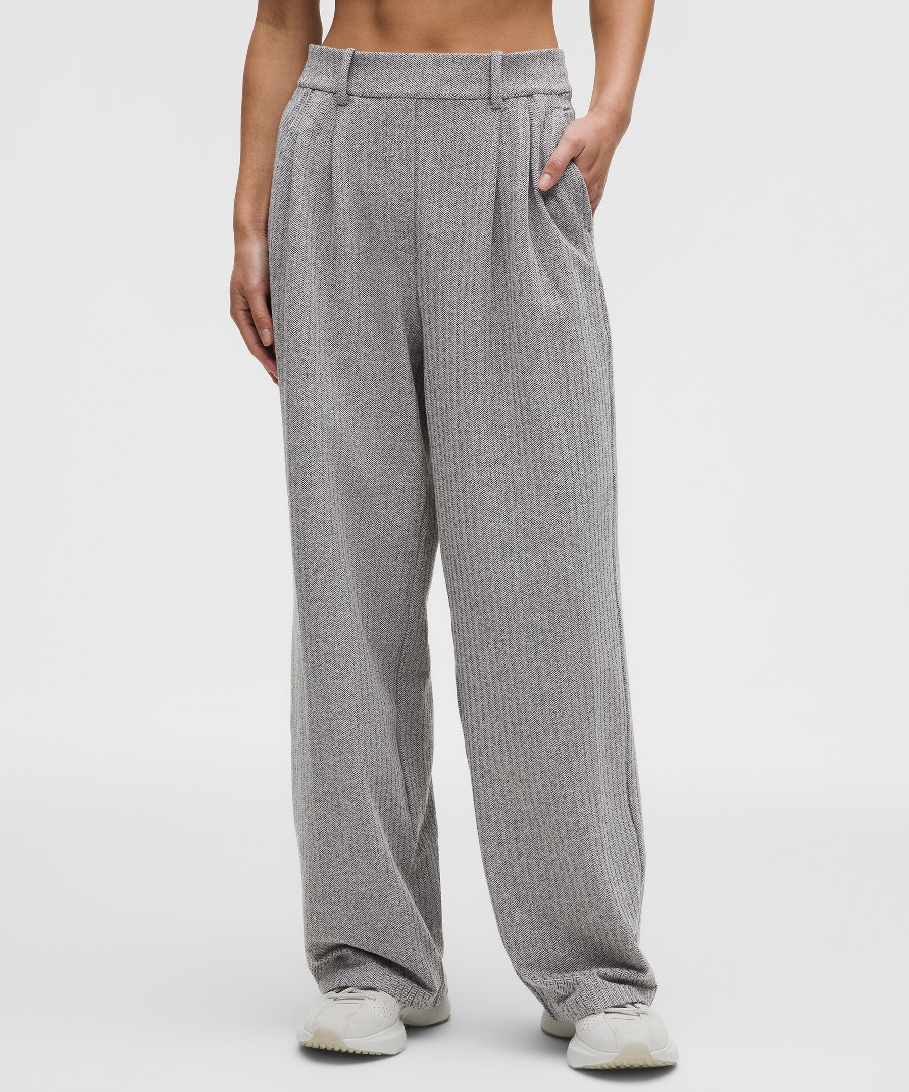 Daydrift ハイライズプリーツトラウザー ヘリンボーン *アジアフィット