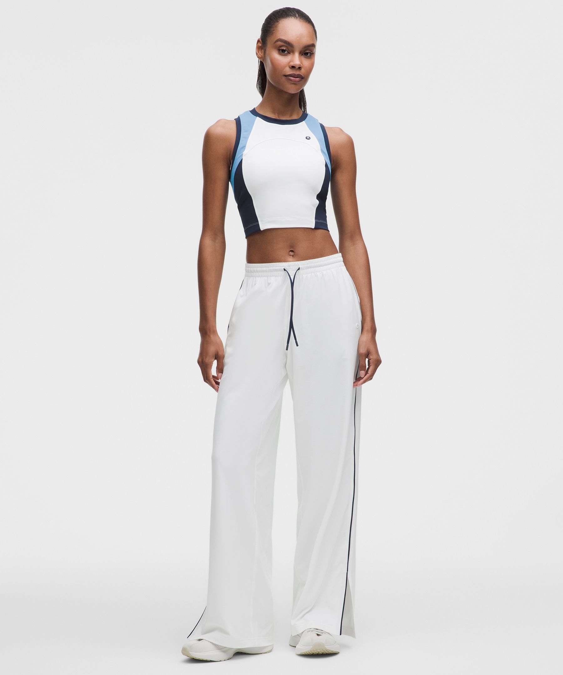 lululemon – Women’s Court Rival Wide-Leg Track Pants Regular – Color White/Blue – Size 4