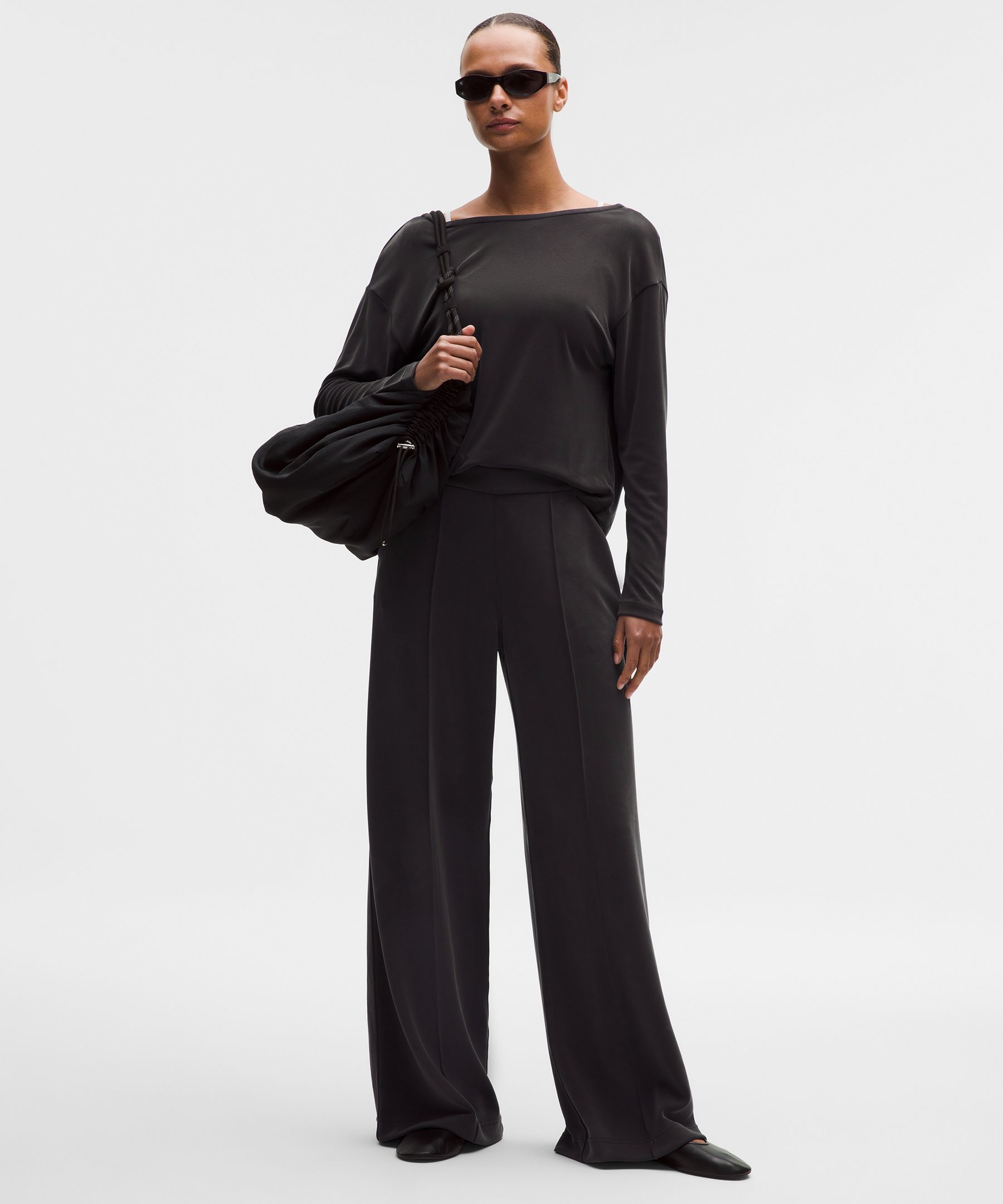 Softstreme Pintuck High-Rise Wide-Leg Pant 