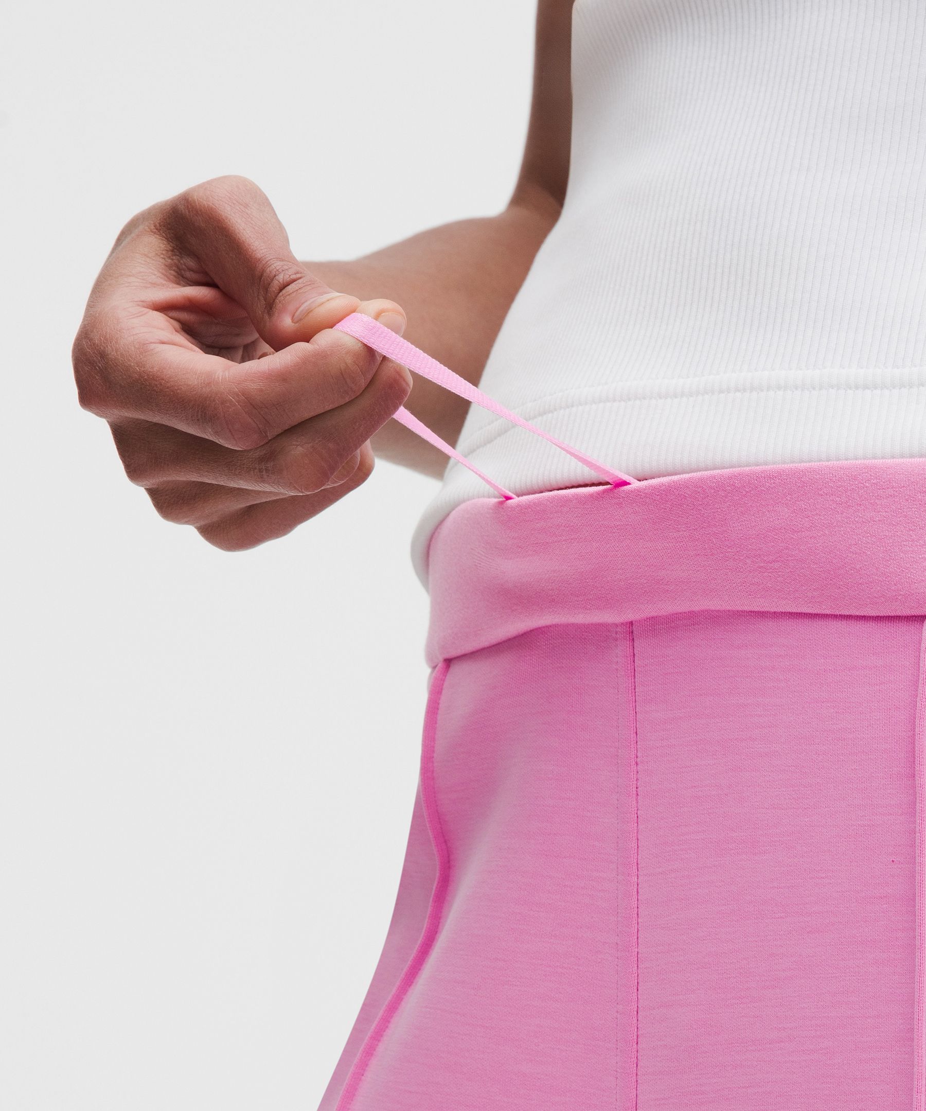 Pintuck-Hose mit hohem Bund und weitem Bein aus Softstreme *Normale L&auml;nge
